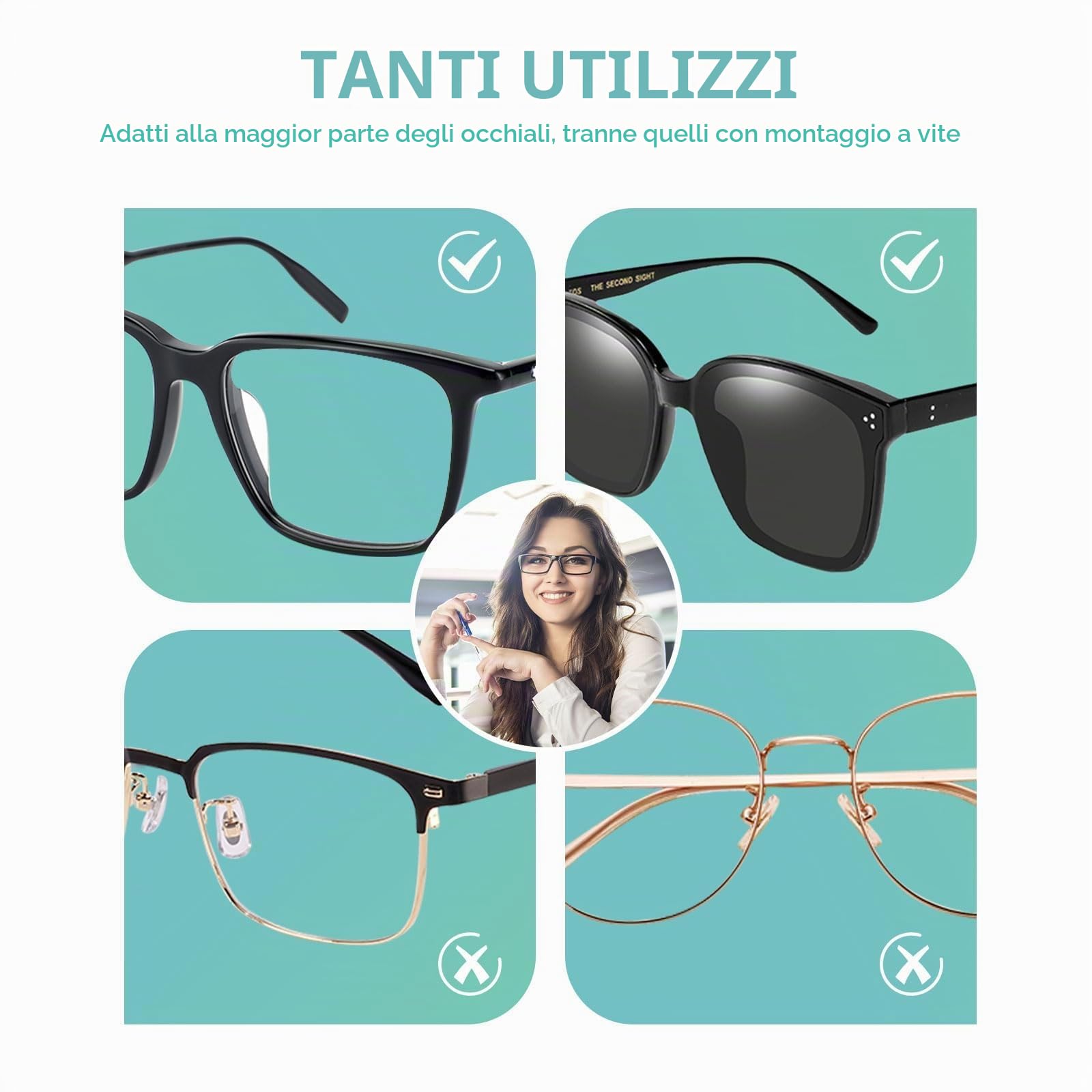 Quelcc Naselli Occhiali Silicone Trasparenti 20 Paia