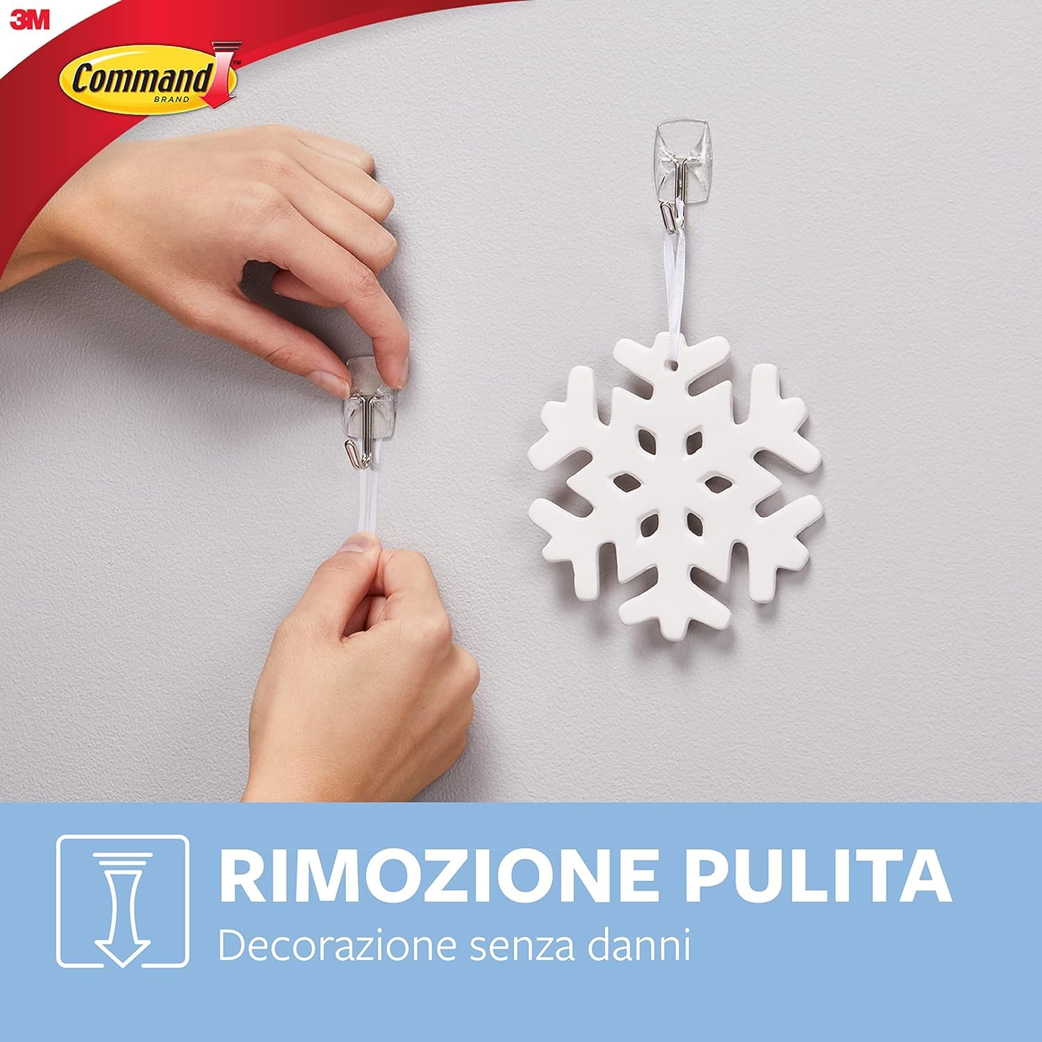 Command Ganci Metallici Medi ganci adesivi 10 pz trasparenti 900 g