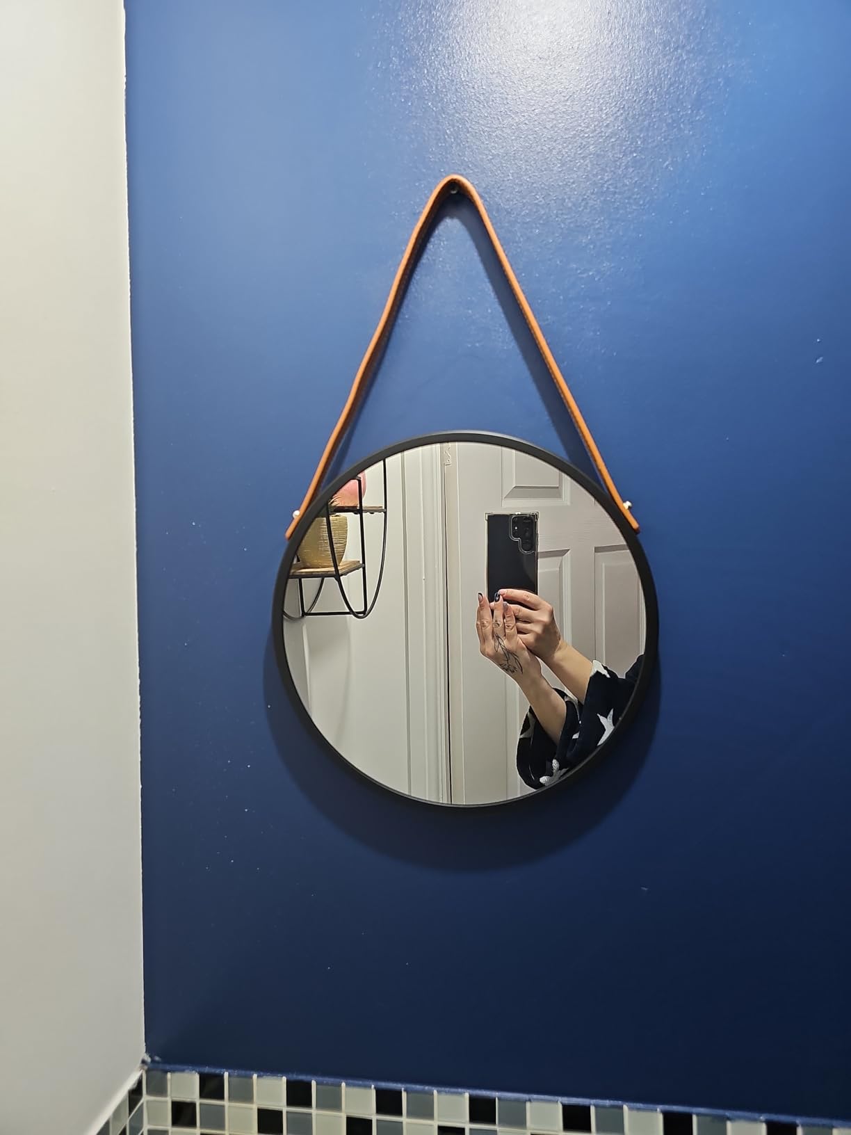 Wenko Borrone Specchio Rotondo Parete Ø 40 cm Nero