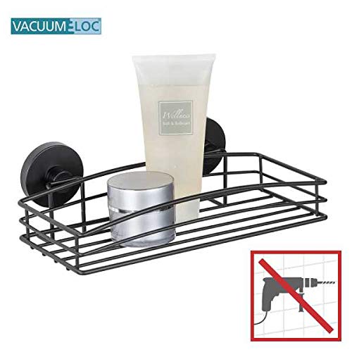 Wenko Vacuum-Loc mensola doccia nera 26 cm senza forare