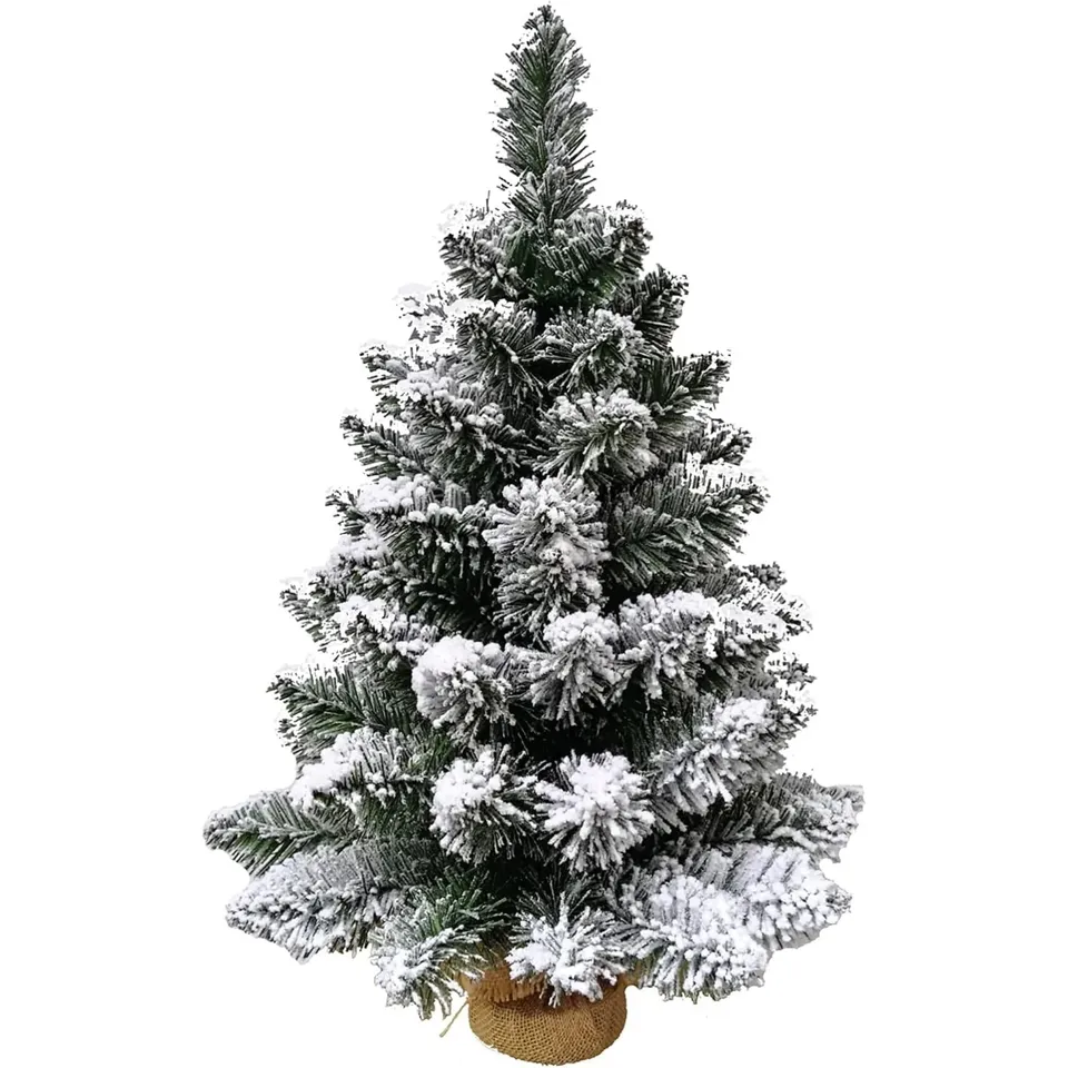Cecaro Group Albero Natale Innevato 45 cm 50 Punte Juta