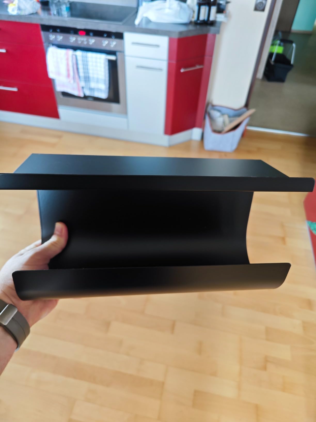 WENKO Jet portarotolo cucina nero metallo 30x15x12 cm