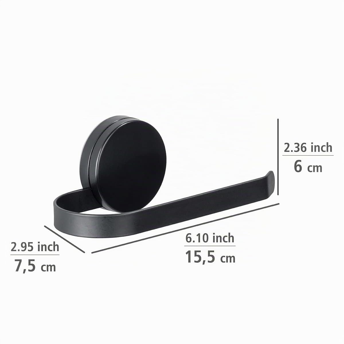 Wenko Pavia Static-Loc Plus portarotolo nero senza forare