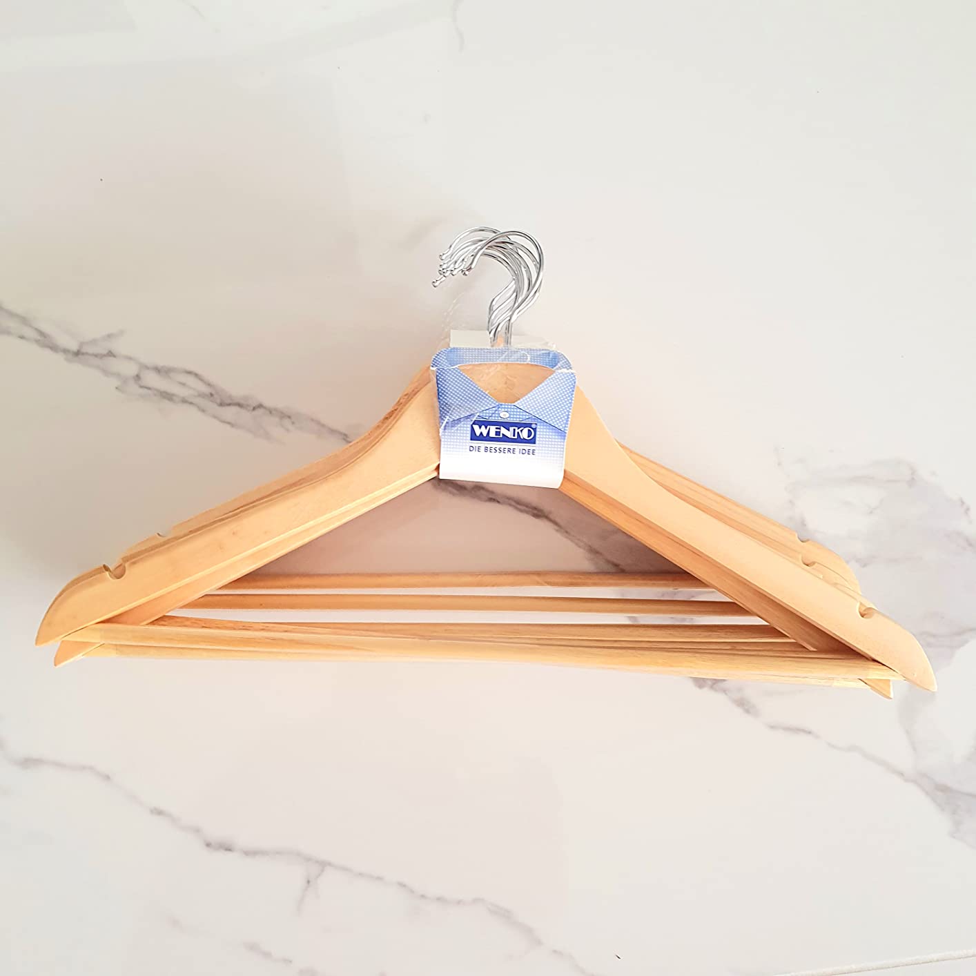 Wenko Eco grucce legno sagomate 8 pezzi marrone