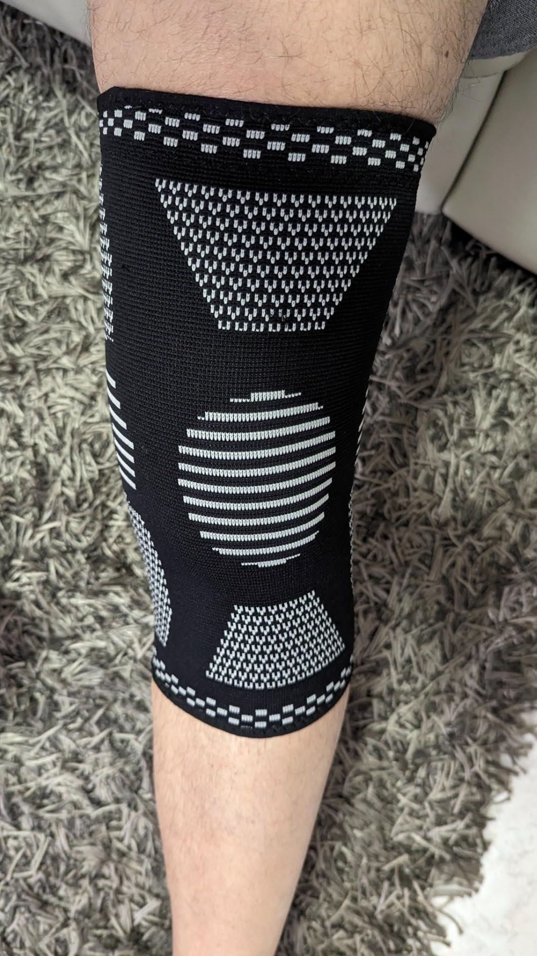 Quelcc Ginocchiera Compressione L Nero 2 Pezzi Sport