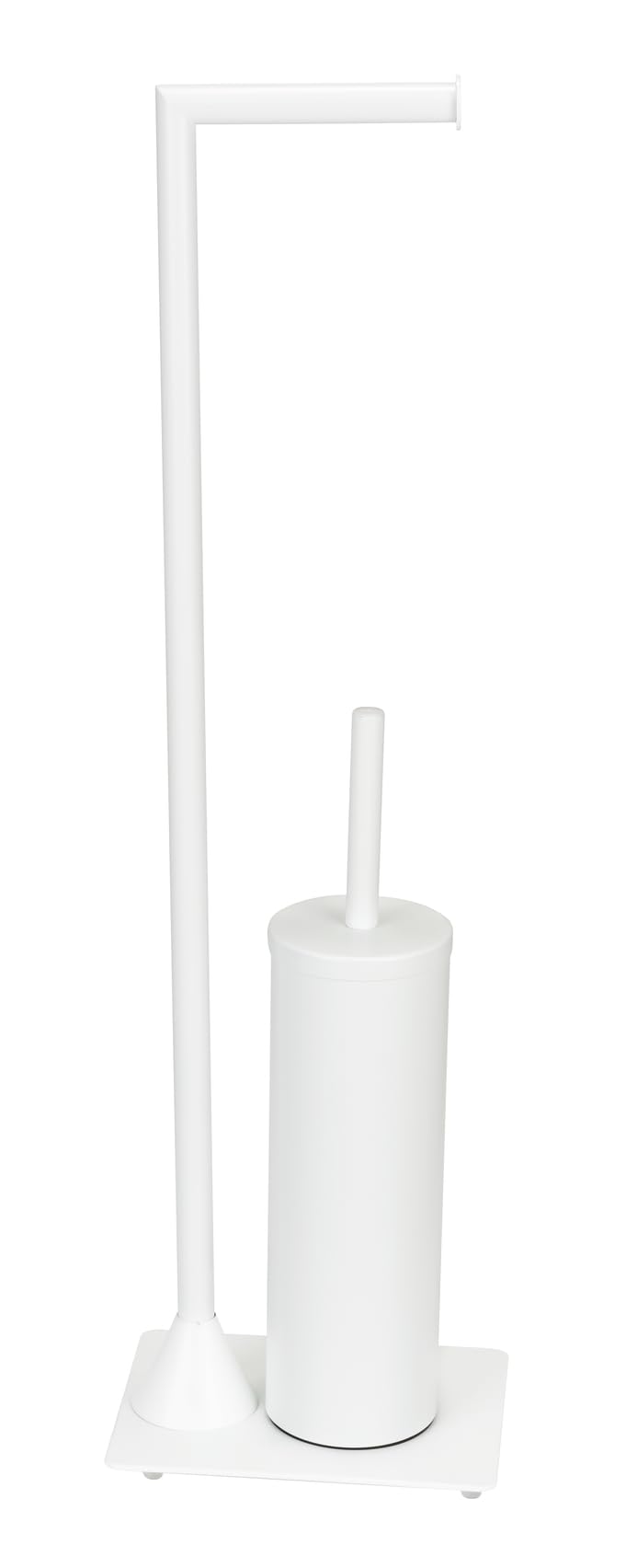 Wenko Hella scopino WC con portarotolo acciaio bianco