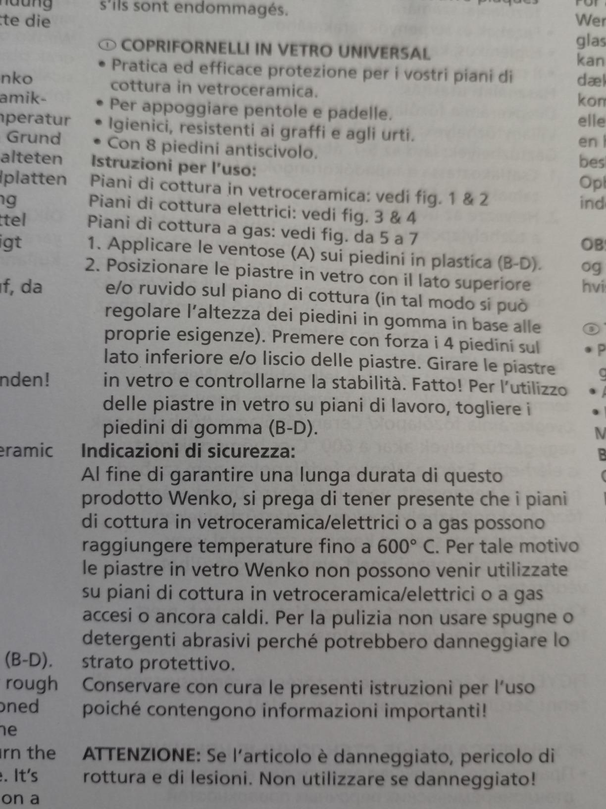WENKO Universale Erbe aromatiche coprifornelli vetro 2 pezzi 30x52