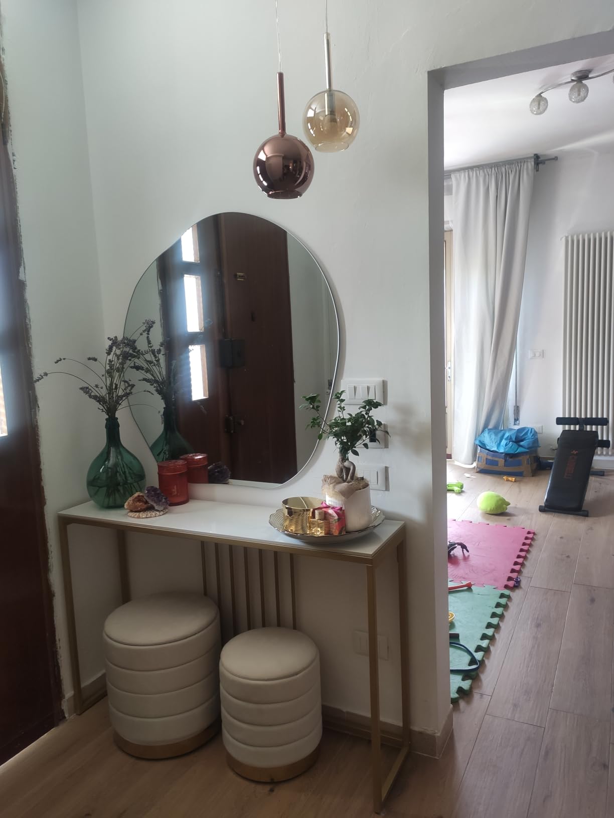 Cecaro Pouf Contenitore Panna Set 2 Pezzi Velluto