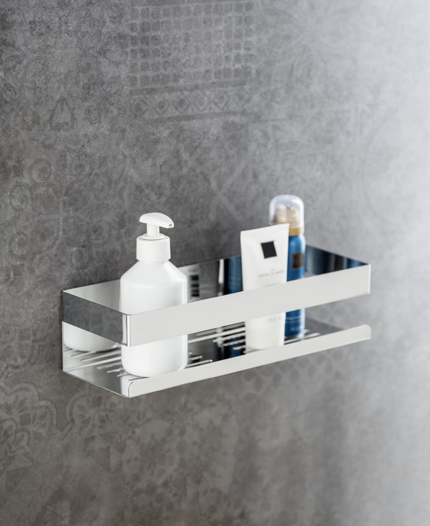 Wenko Turbo-Loc Genova mensola bagno inox opaco 30 cm