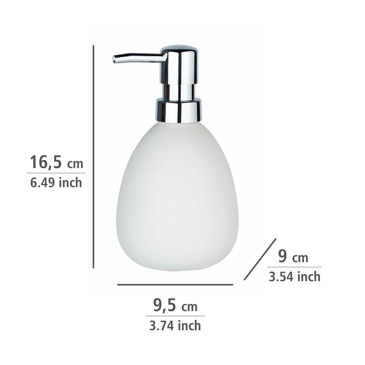 Wenko Polaris dosatore sapone ceramica bianco opaco 390 ml