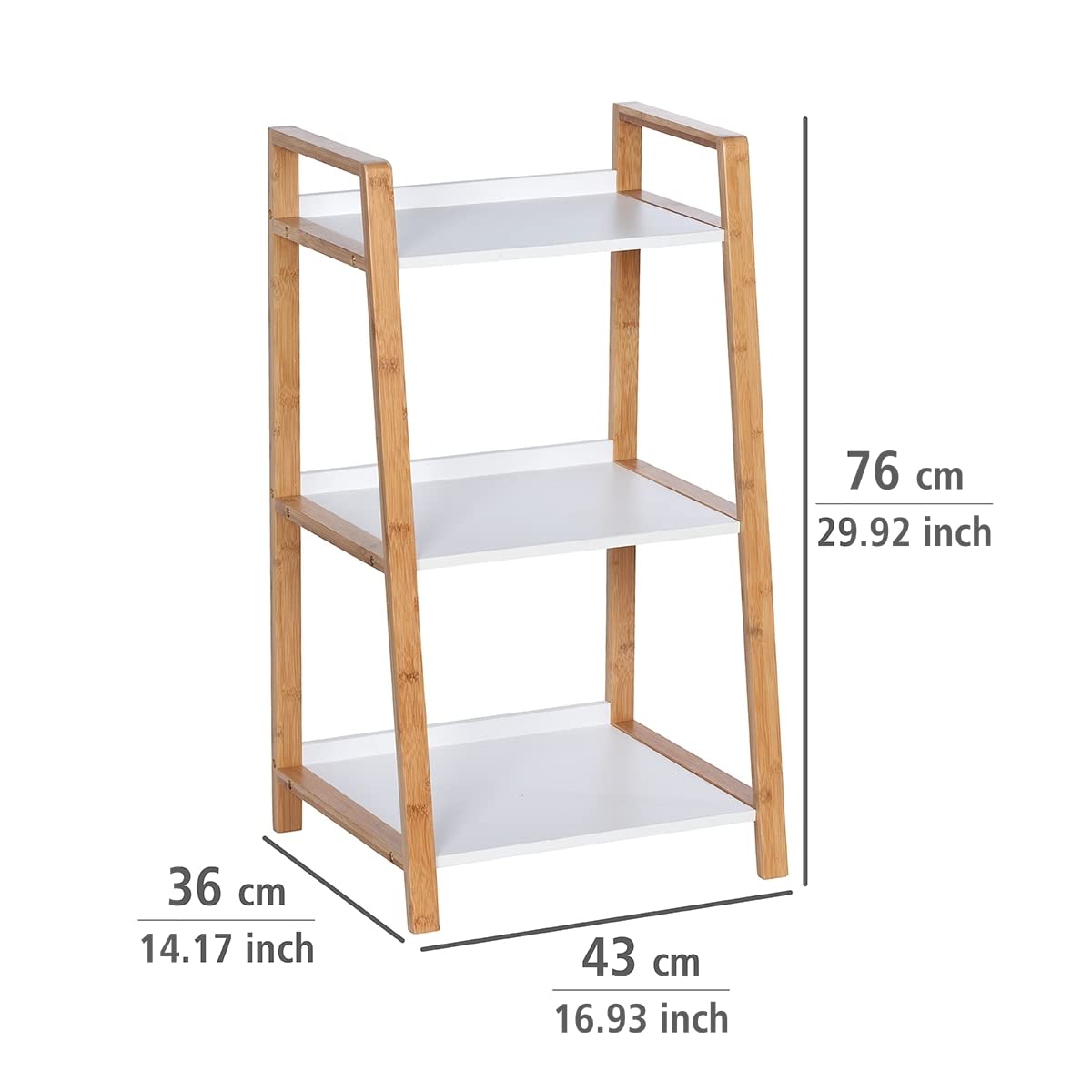 Wenko Finja scaffale 3 ripiani bambù 43x76x36 cm