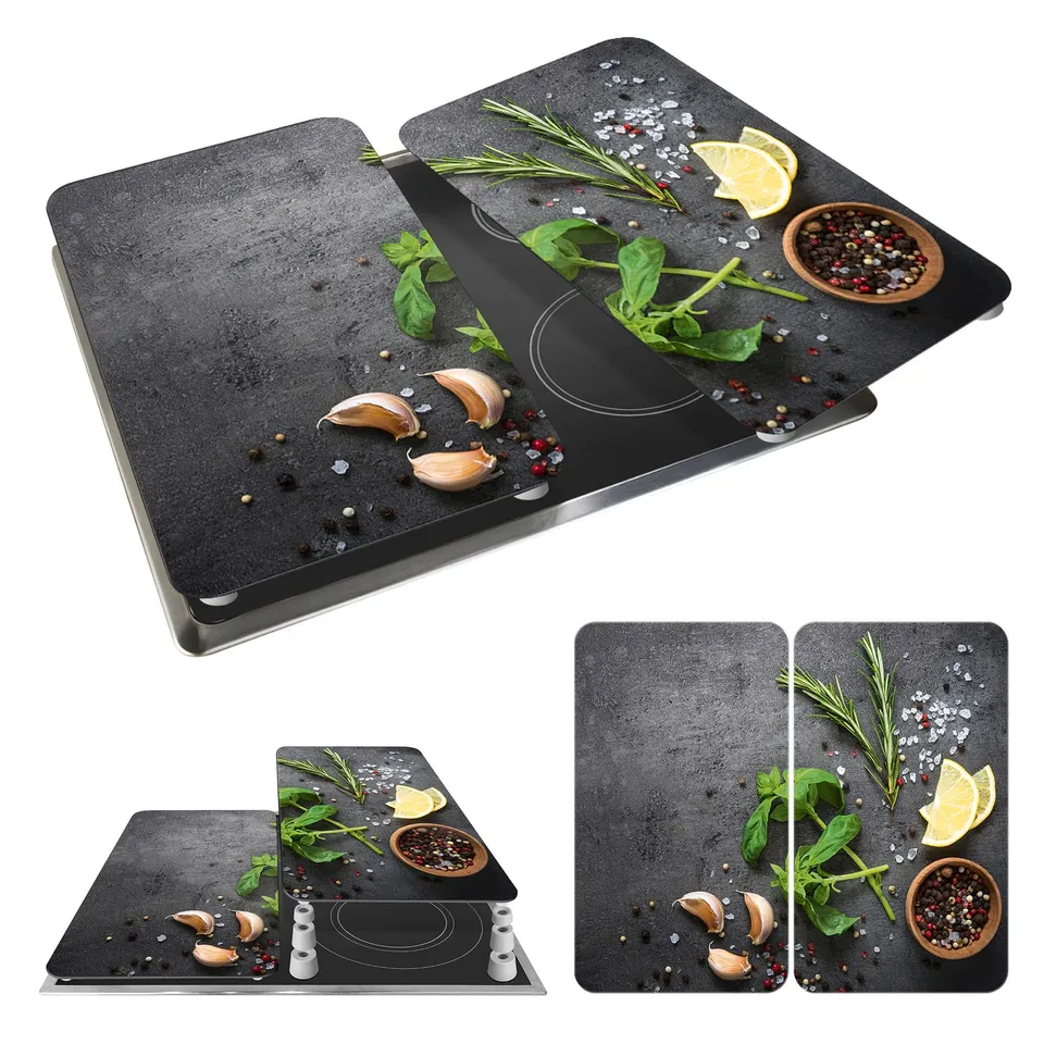 WENKO Universale Erbe aromatiche coprifornelli vetro 2 pezzi 30x52