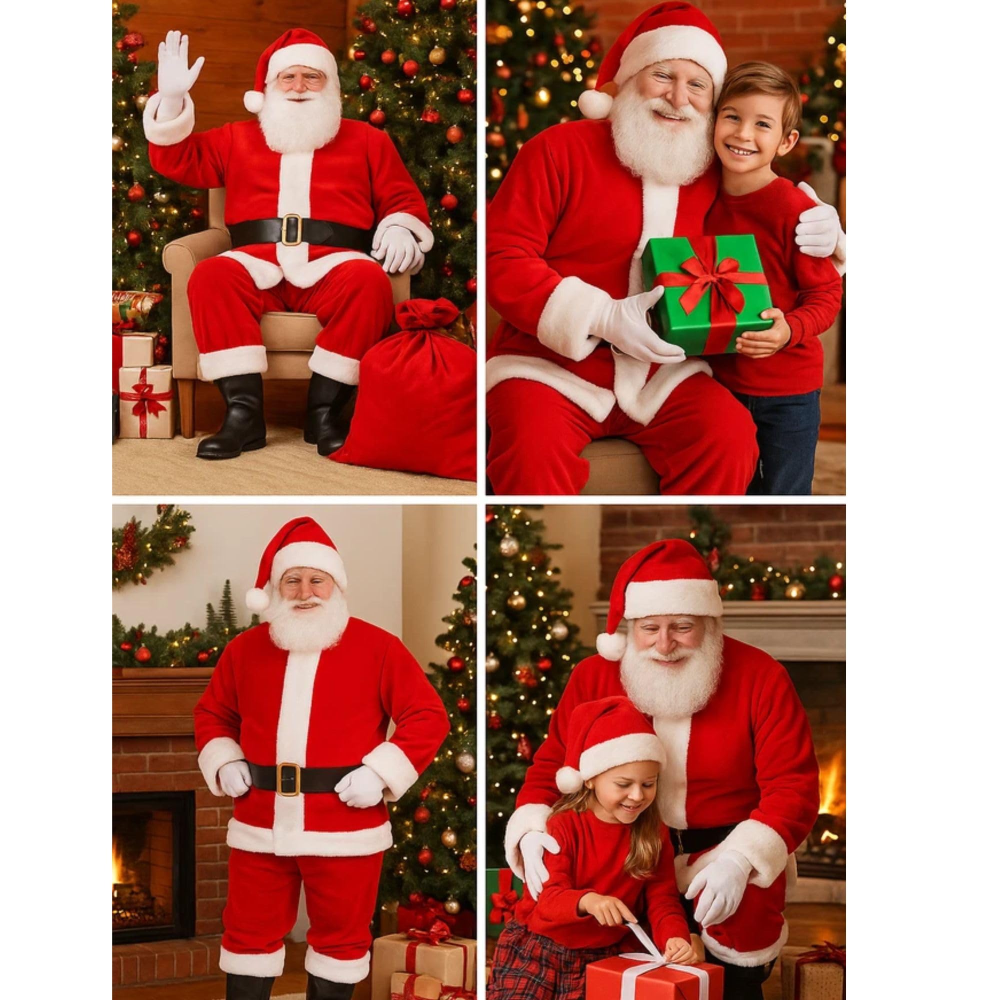 Cecaro Group Costume Babbo Natale Uomo L Rosso con Barba