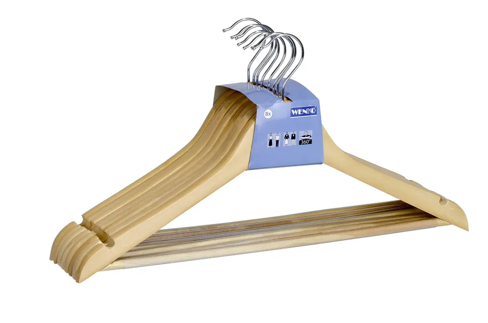 Wenko Eco Grucce Legno Naturale 45 cm 24 Pezzi salvaspazio