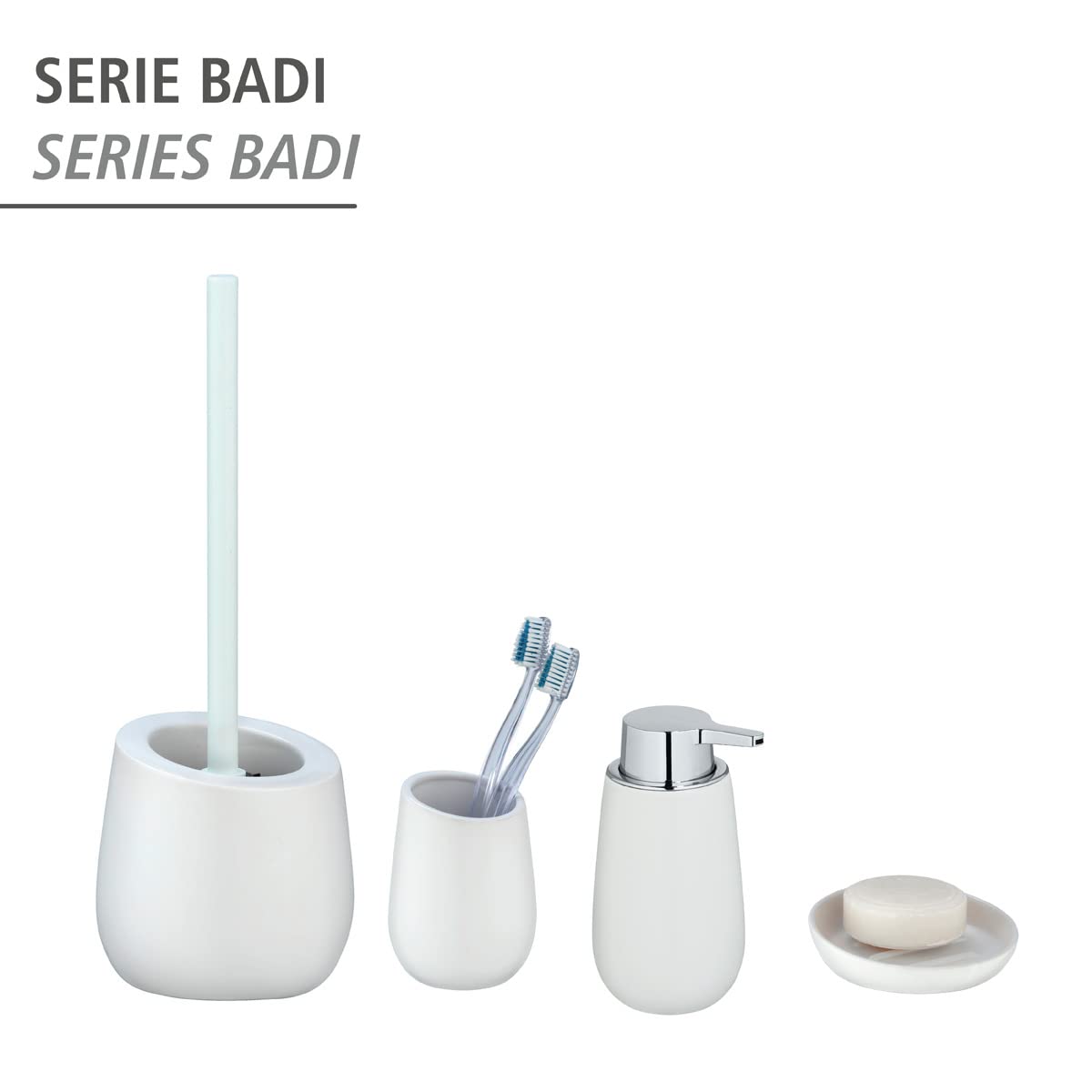 WENKO Badi dispenser sapone ceramica bianco 320 ml