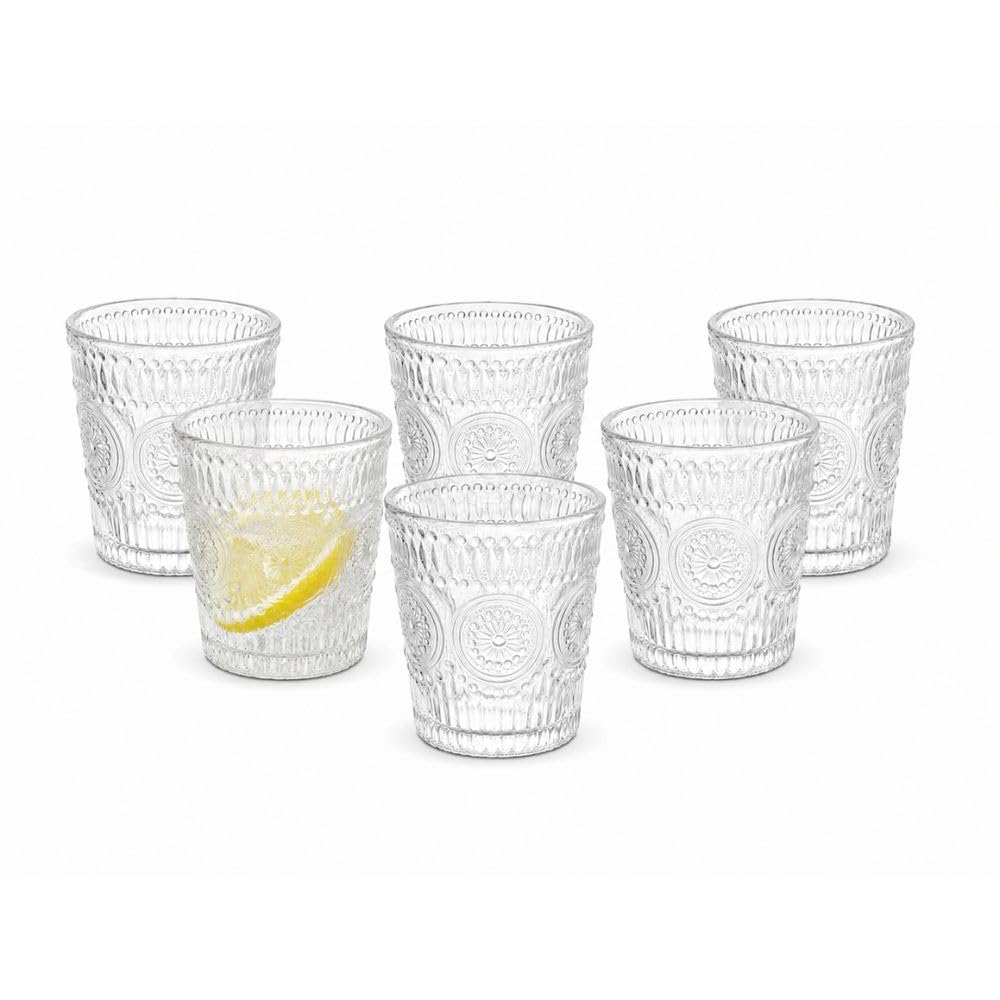Cecaro Group Set 6 bicchieri 320 ml trasparenti decorati