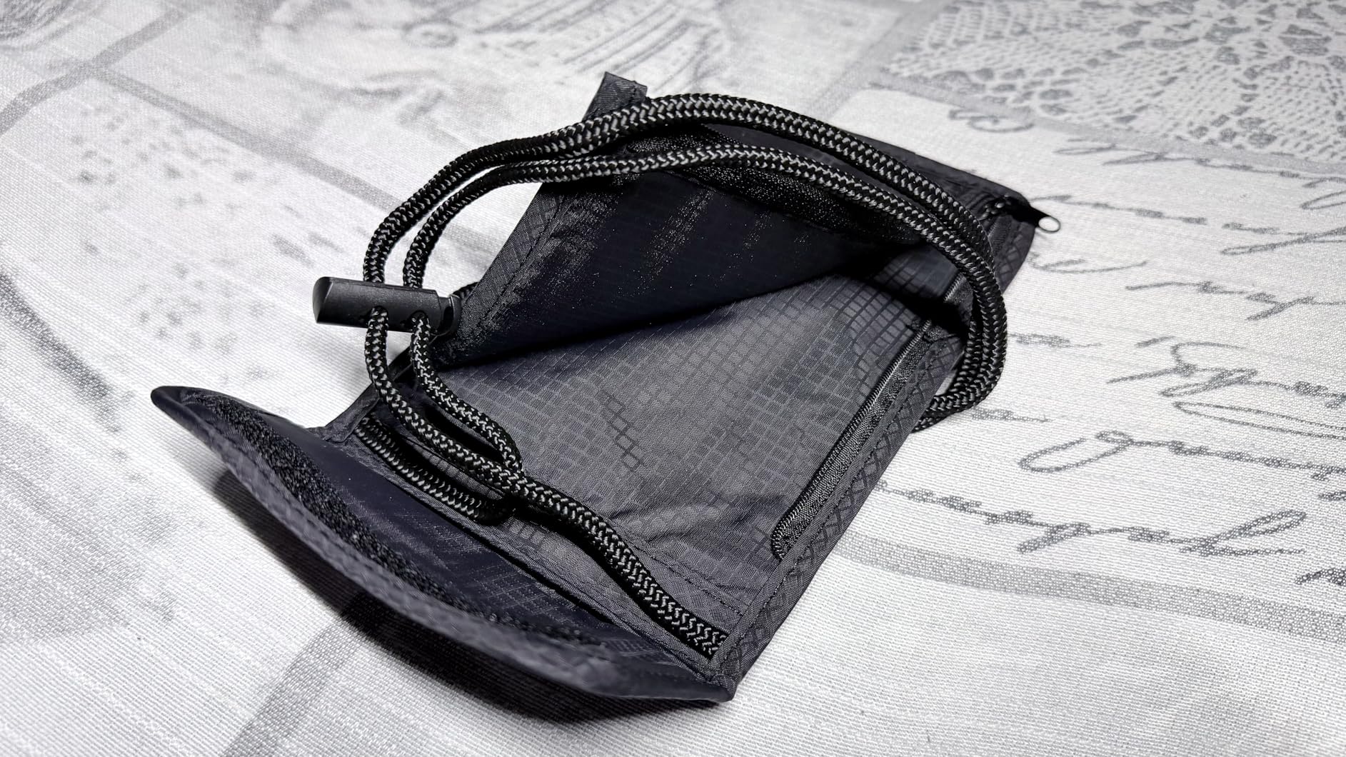 Quelcc Portadocumenti da Collo Grigio RFID Nylon