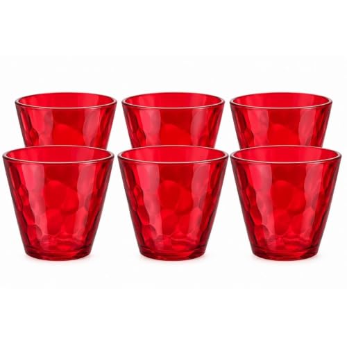 Cecaro Group Duesse 198 Bicchieri Rossi Vetro 250 ml 12 Pezzi