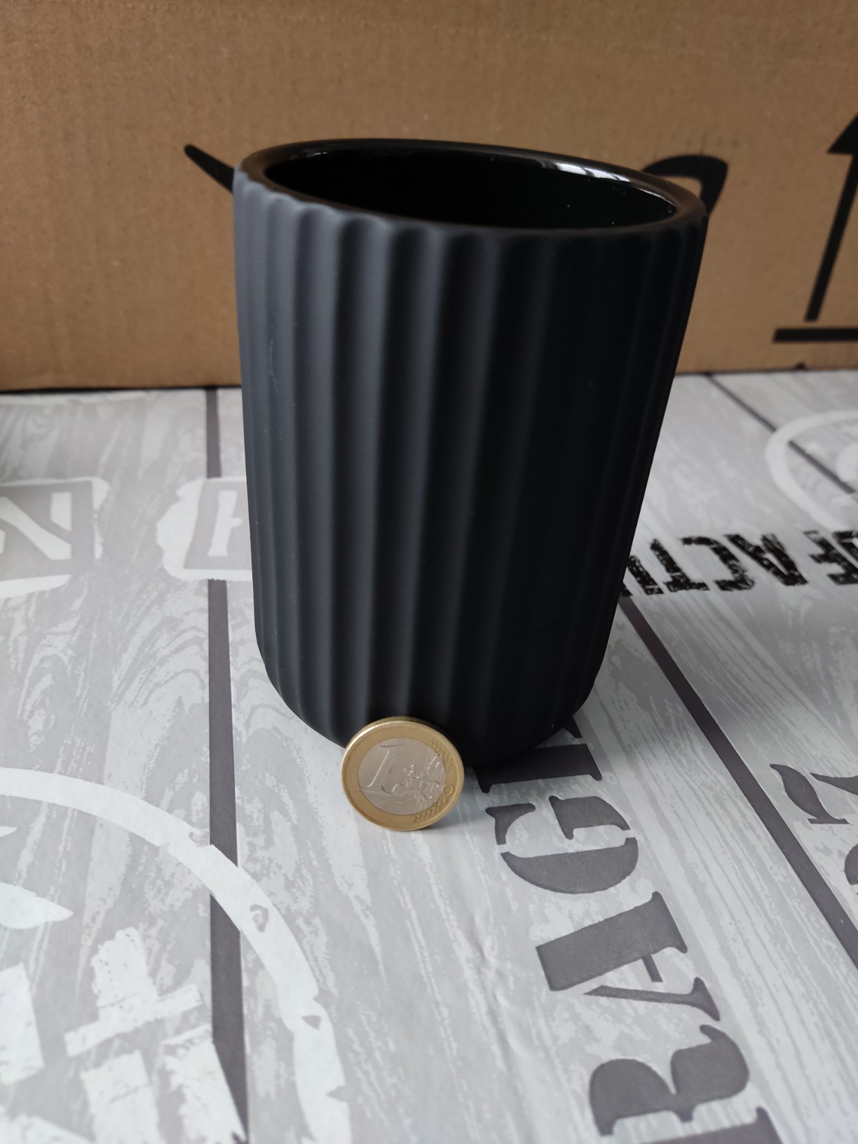 Wenko Belluno bicchiere portaspazzolini nero