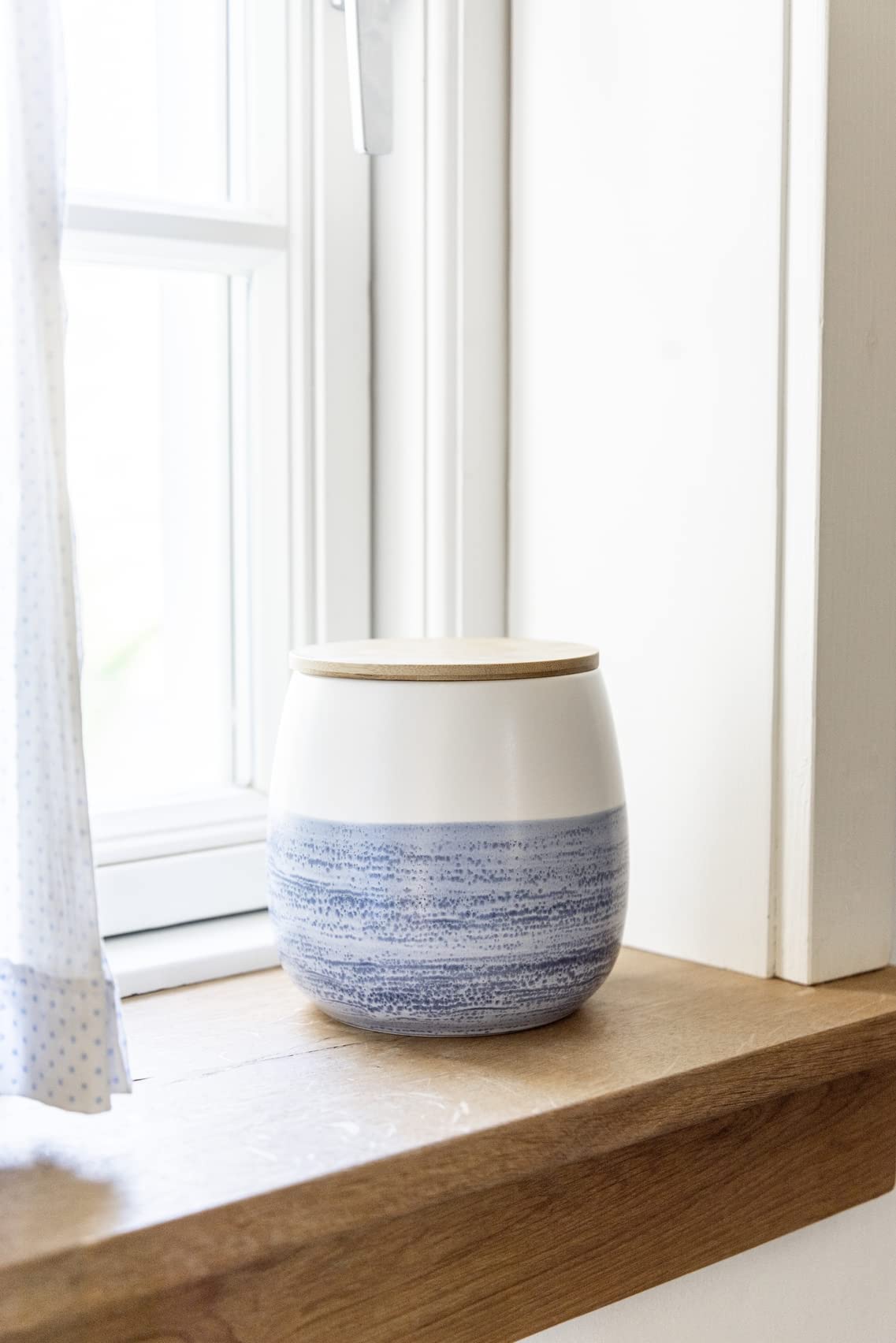 Wenko Mala barattolo ceramica bianco blu 1 l