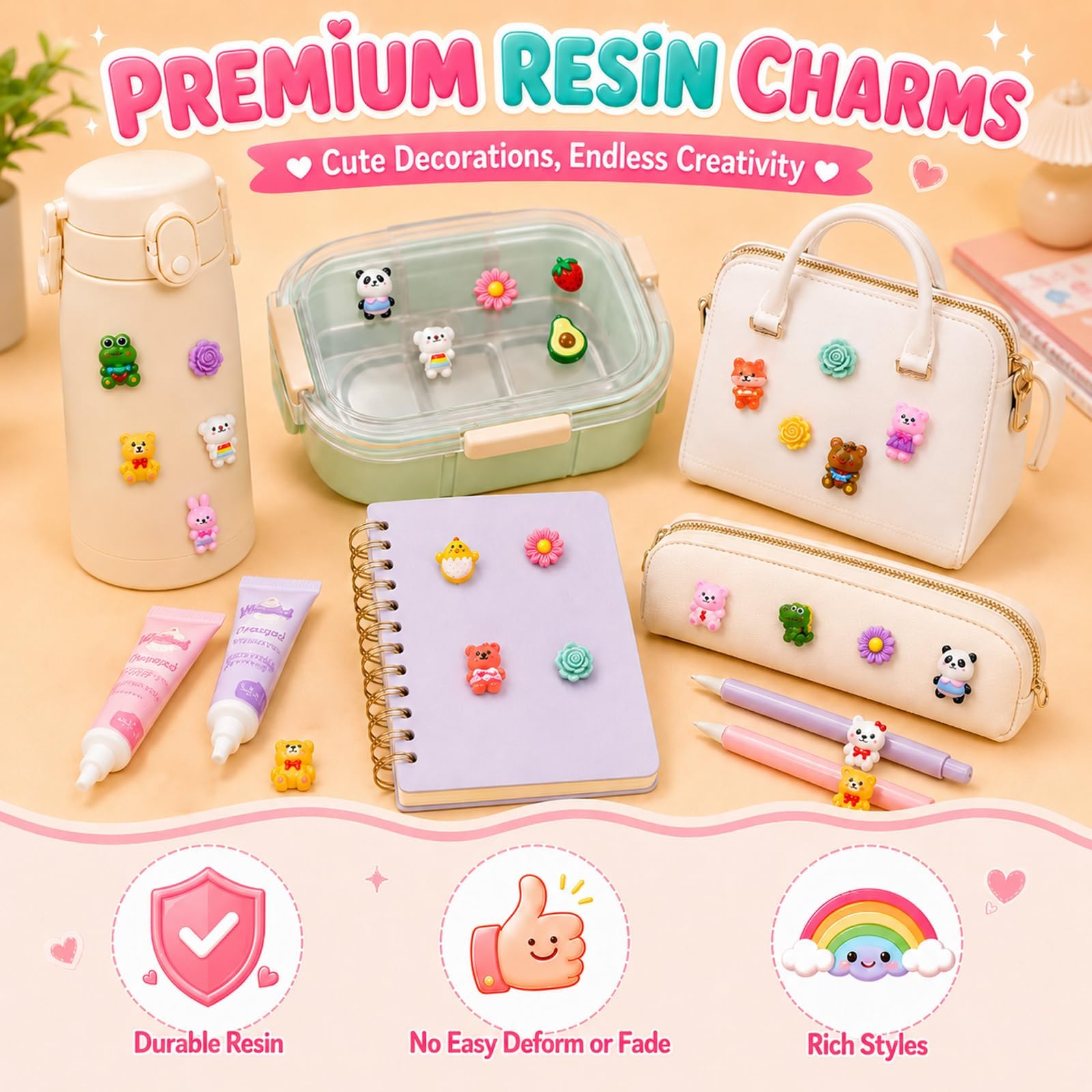 Quelcc Slime Charms Resina Colorati 100 Pezzi