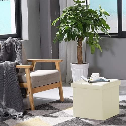 Cecaro Group Pouf Contenitore 38x38 Panna Ecopelle