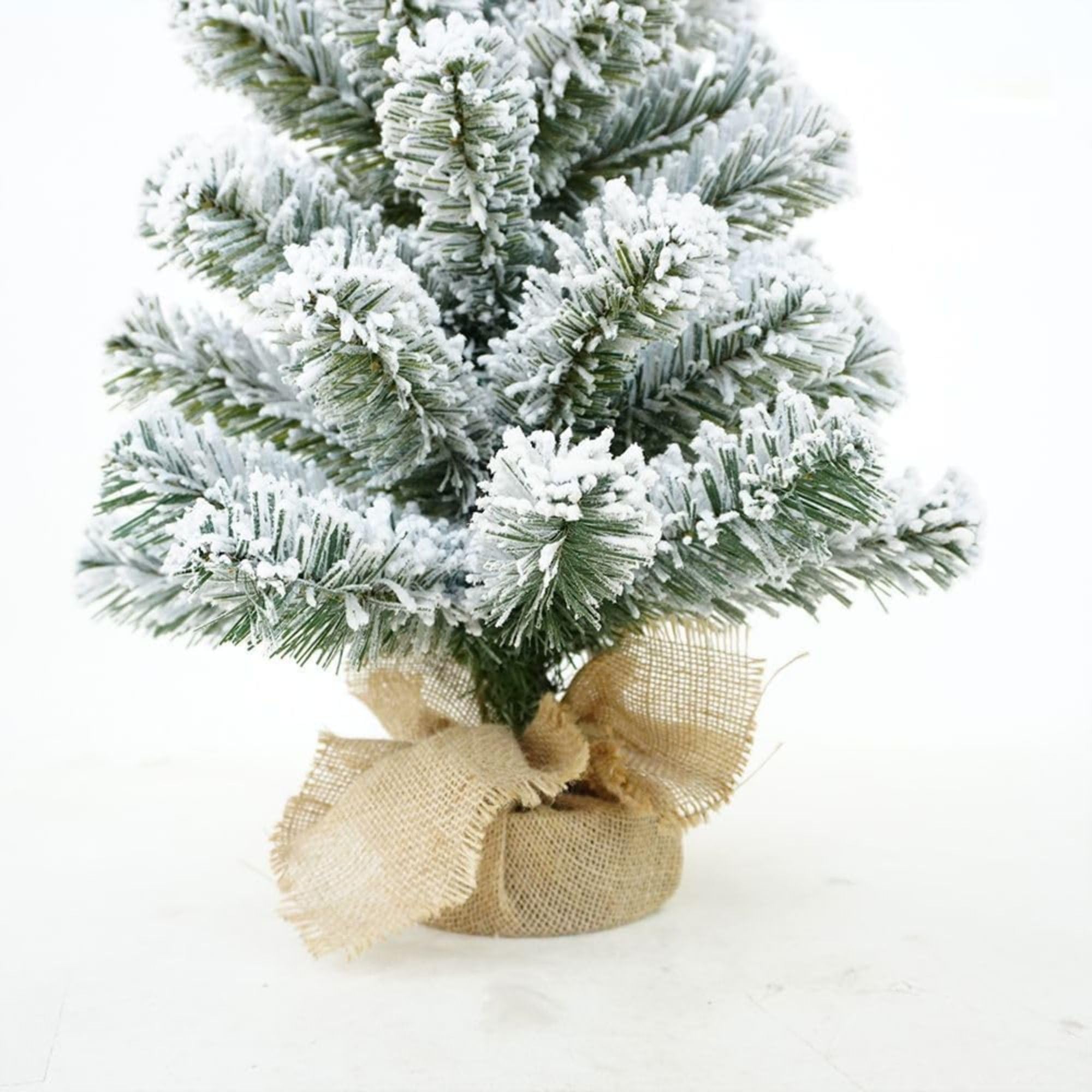 Cecaro Group Albero Natale Innevato 45 cm 50 Punte Juta