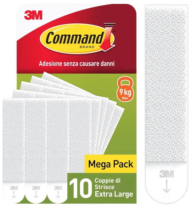 Command Strisce Appendiquadri XL Bianche 10 Paia 20 Strisce