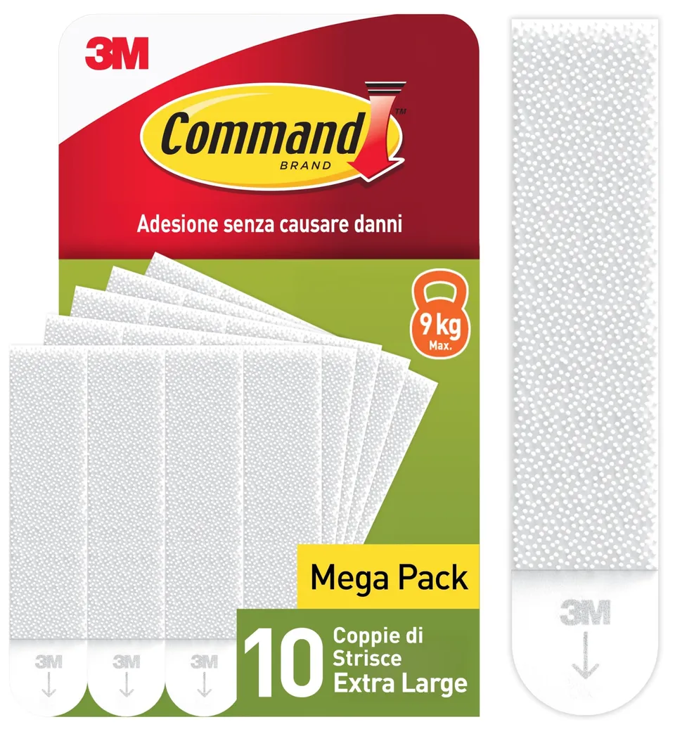 Command Strisce Appendiquadri XL Bianche 10 Paia 20 Strisce