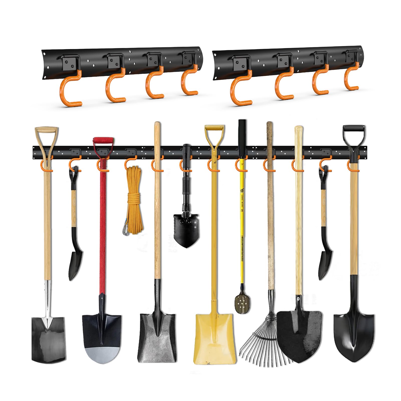 3-H porta attrezzi parete 4 pezzi 168 cm acciaio 16 ganci