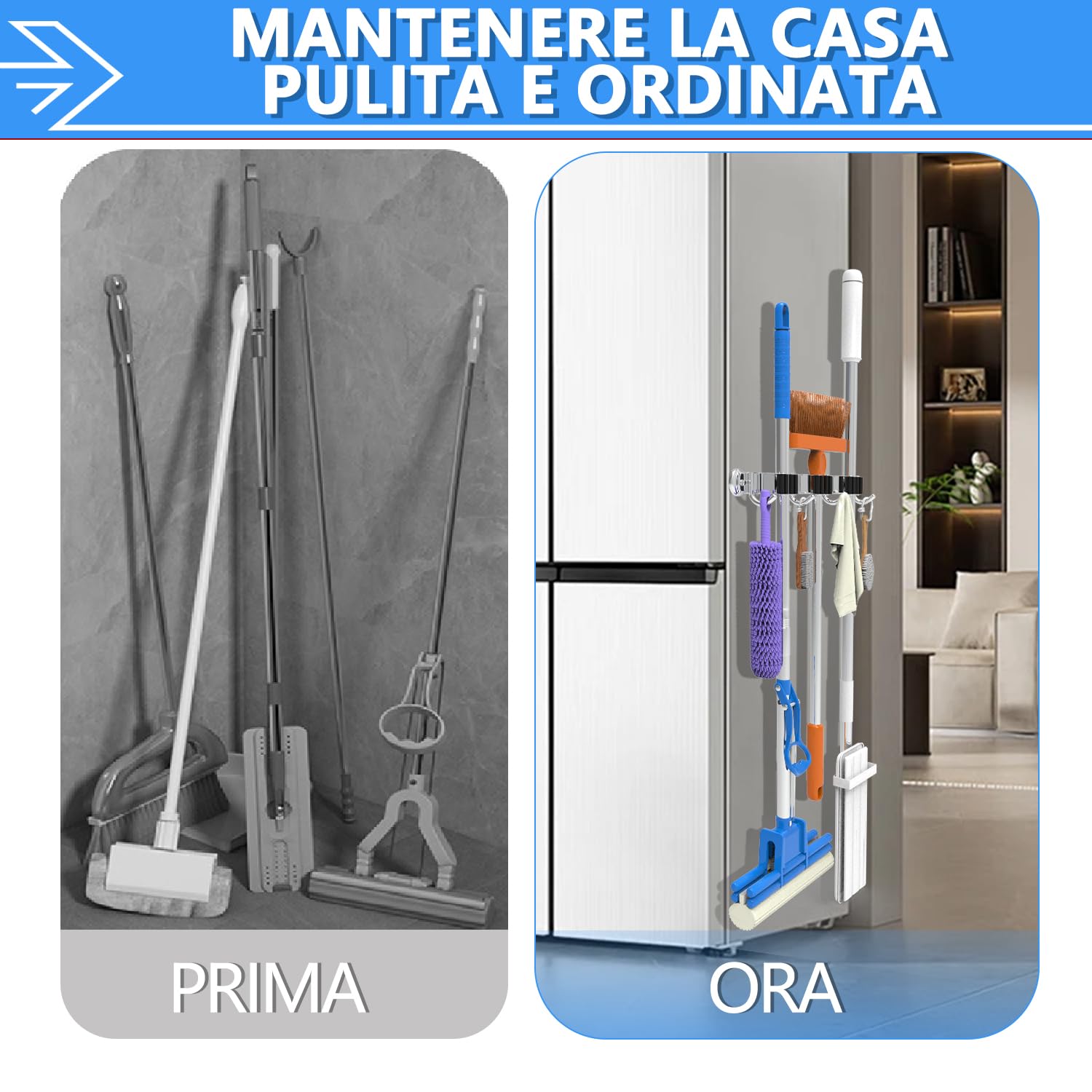 3-H Magnetico 36cm portascope muro 2 pezzi inox 20kg