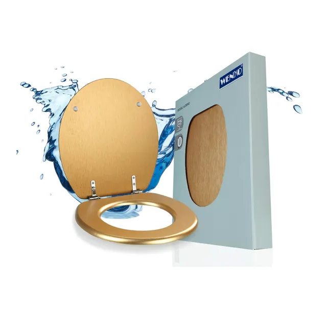 Wenko Aldeno copriwater MDF oro opaco 37x41 cm