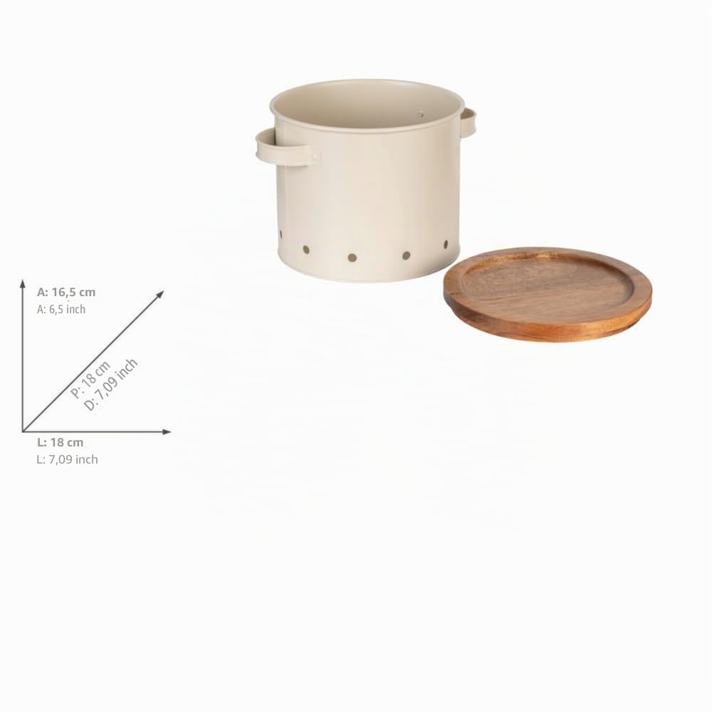 Wenko Aria barattolo metallo beige 3,8 litri traspirante
