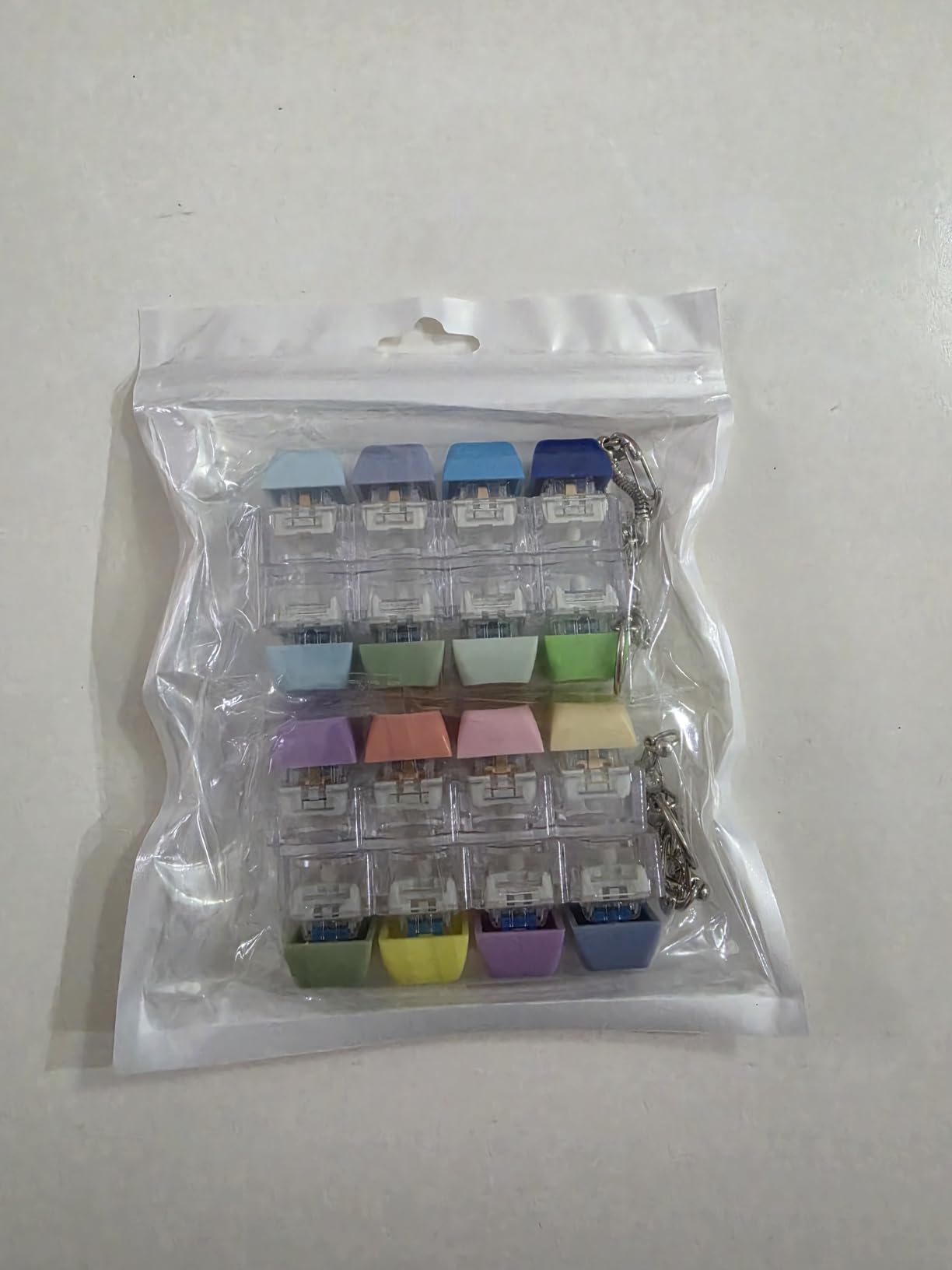 Quelcc tastiera fidget portachiavi antistress 4 pezzi click