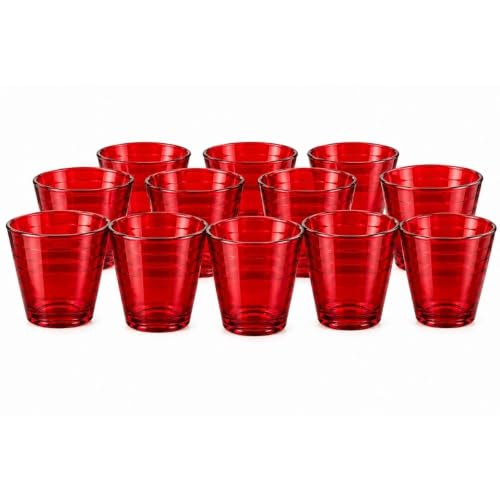 Cecaro Group set bicchieri rossi vetro 250 ml 12 pezzi linee