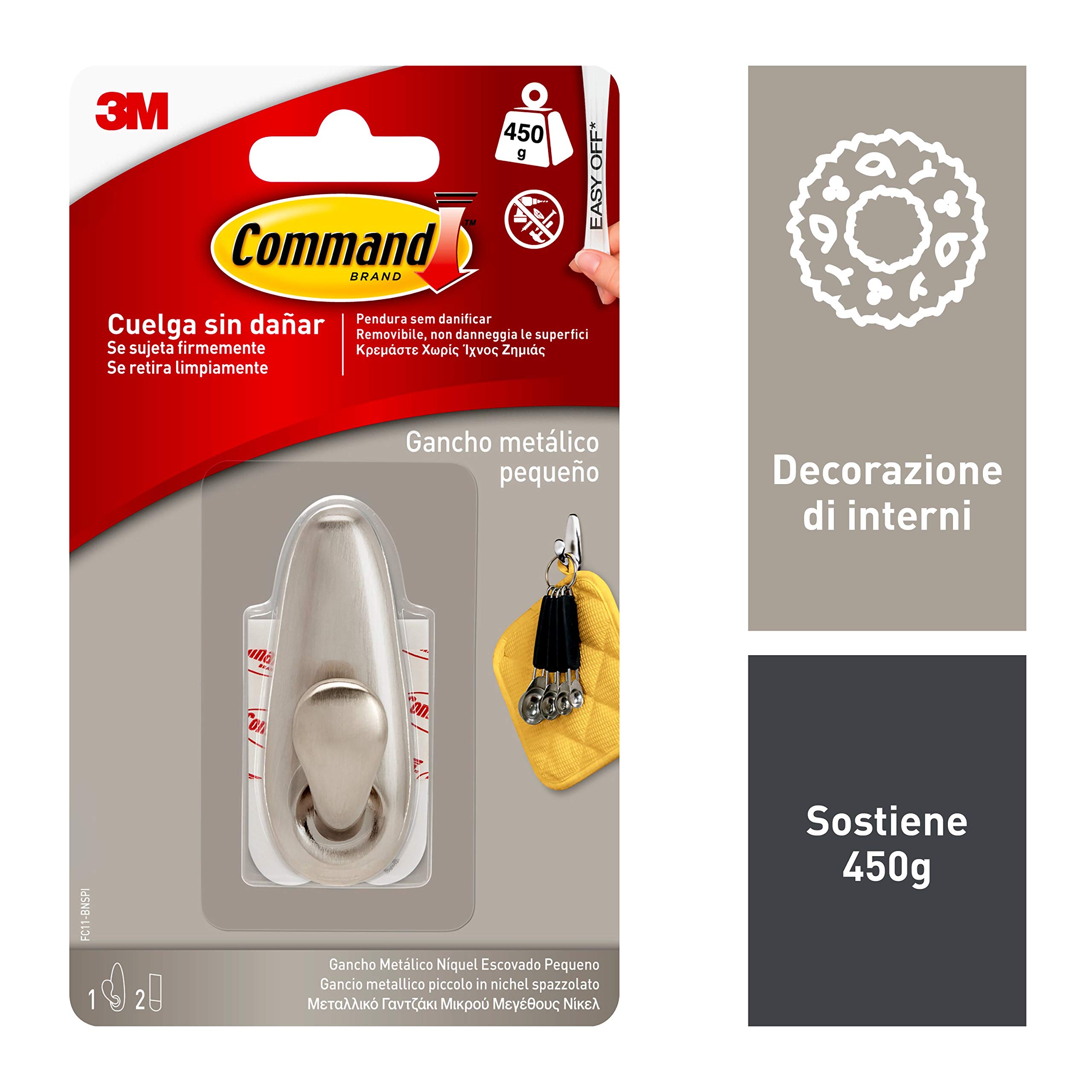 Command FC11-BN gancio adesivo piccolo nichel 450 g