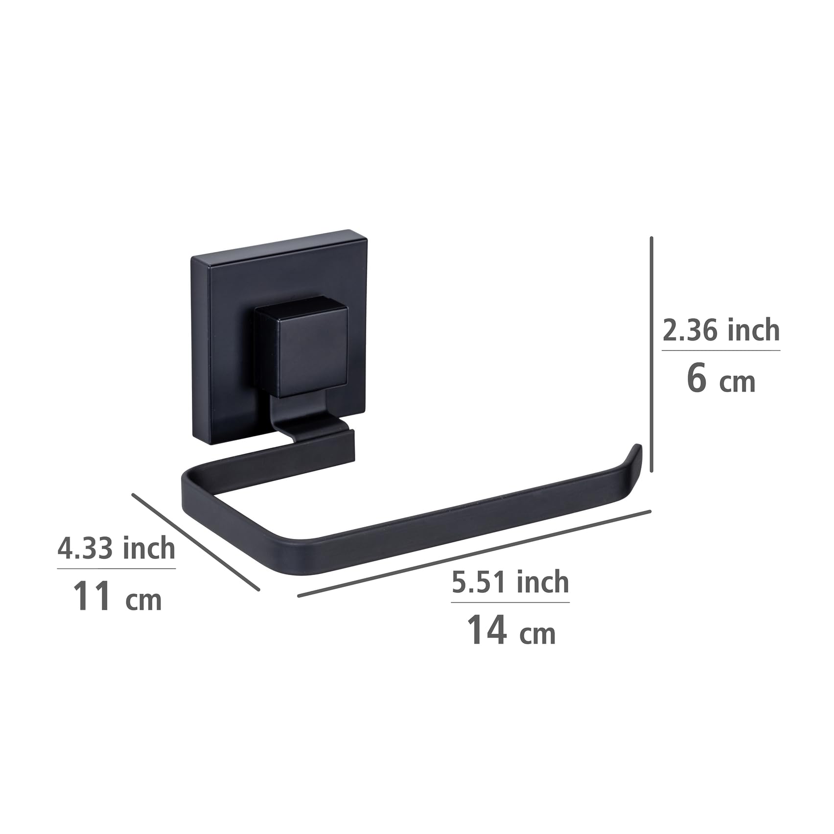 Wenko Vacuum-Loc Quadro portarotolo carta igienica nero