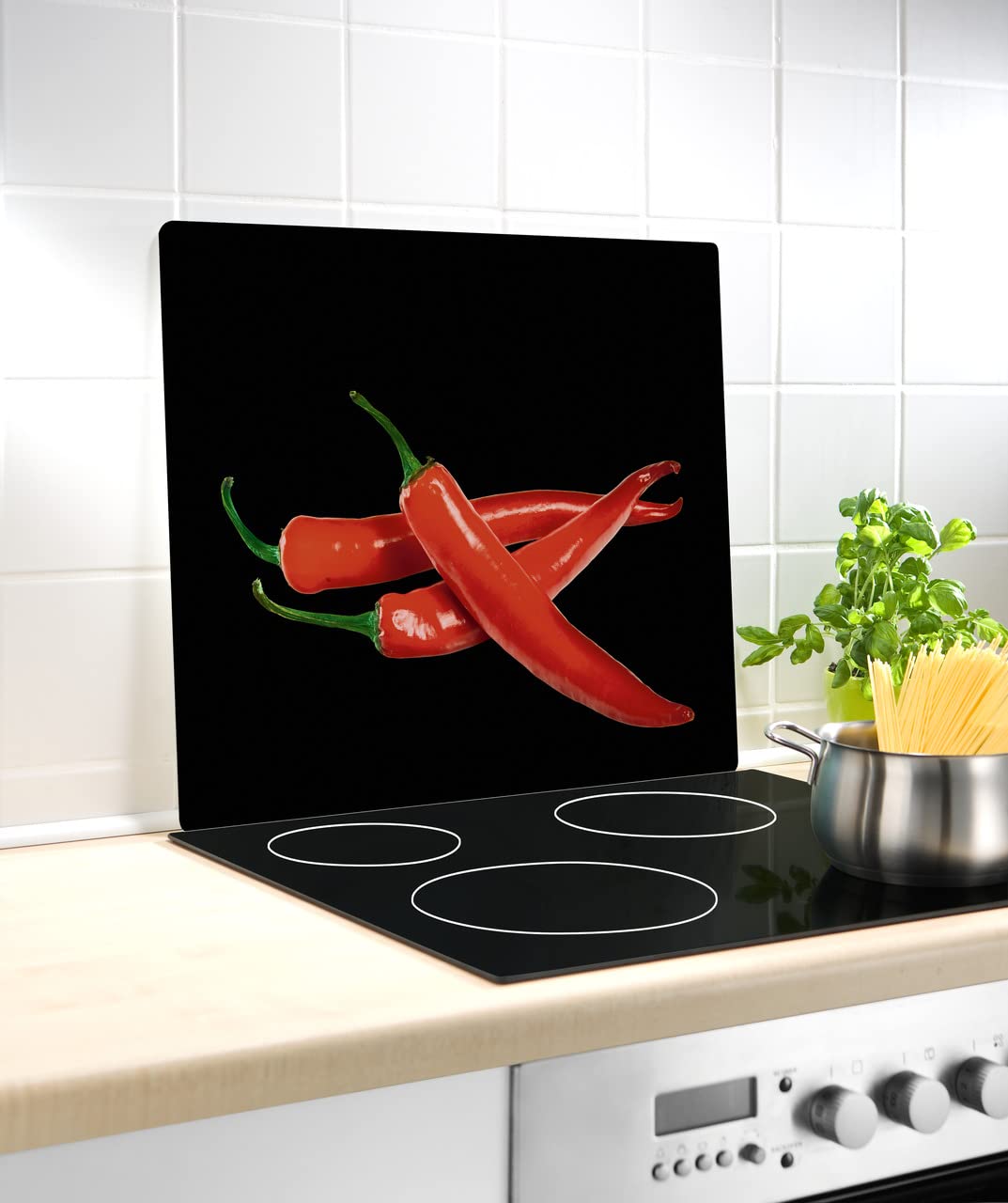 Wenko Peperoni Piccanti coprifornelli vetro 56 x 50 cm