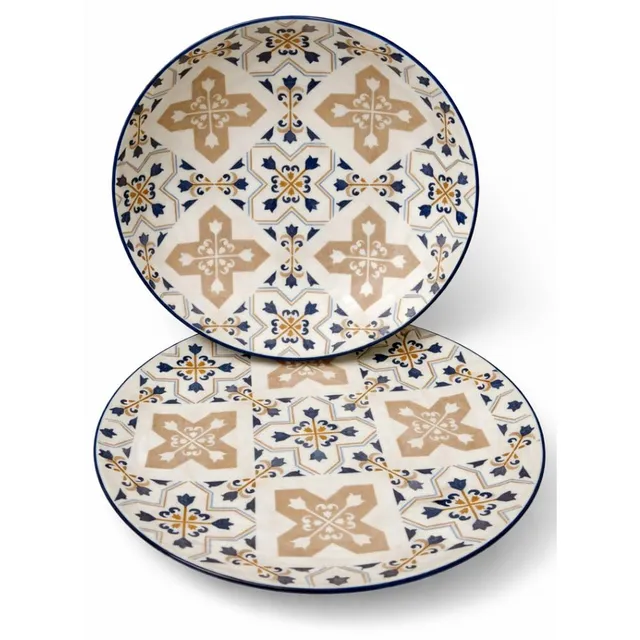 Cecaro Group Maiolica Blu servizio piatti ceramica 12 pezzi