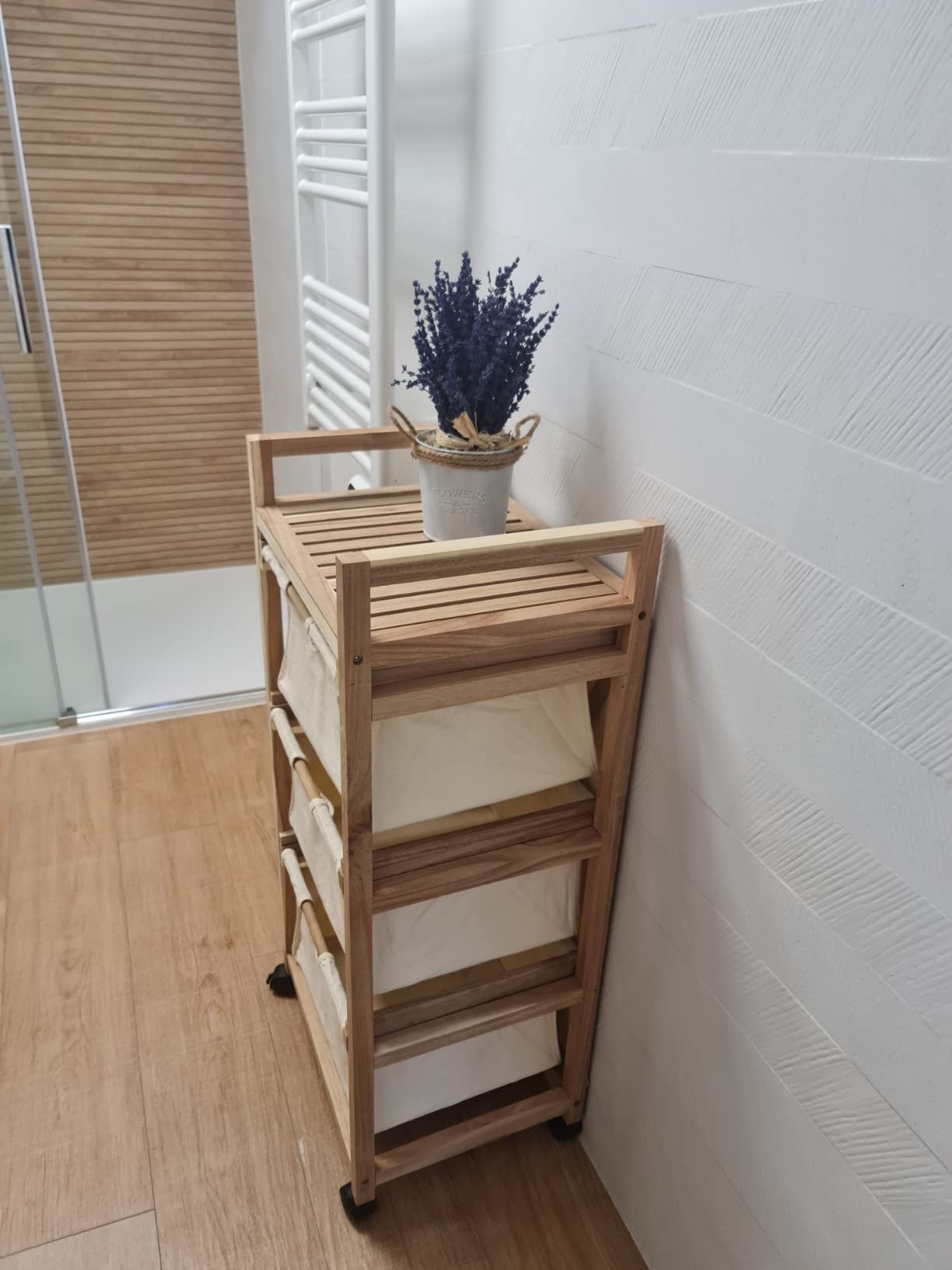 Wenko Acina carrello 3 cassetti legno acacia