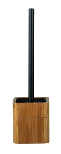 Wenko Serro Set Scopino WC Bambù Nero 10x37 cm Chiuso