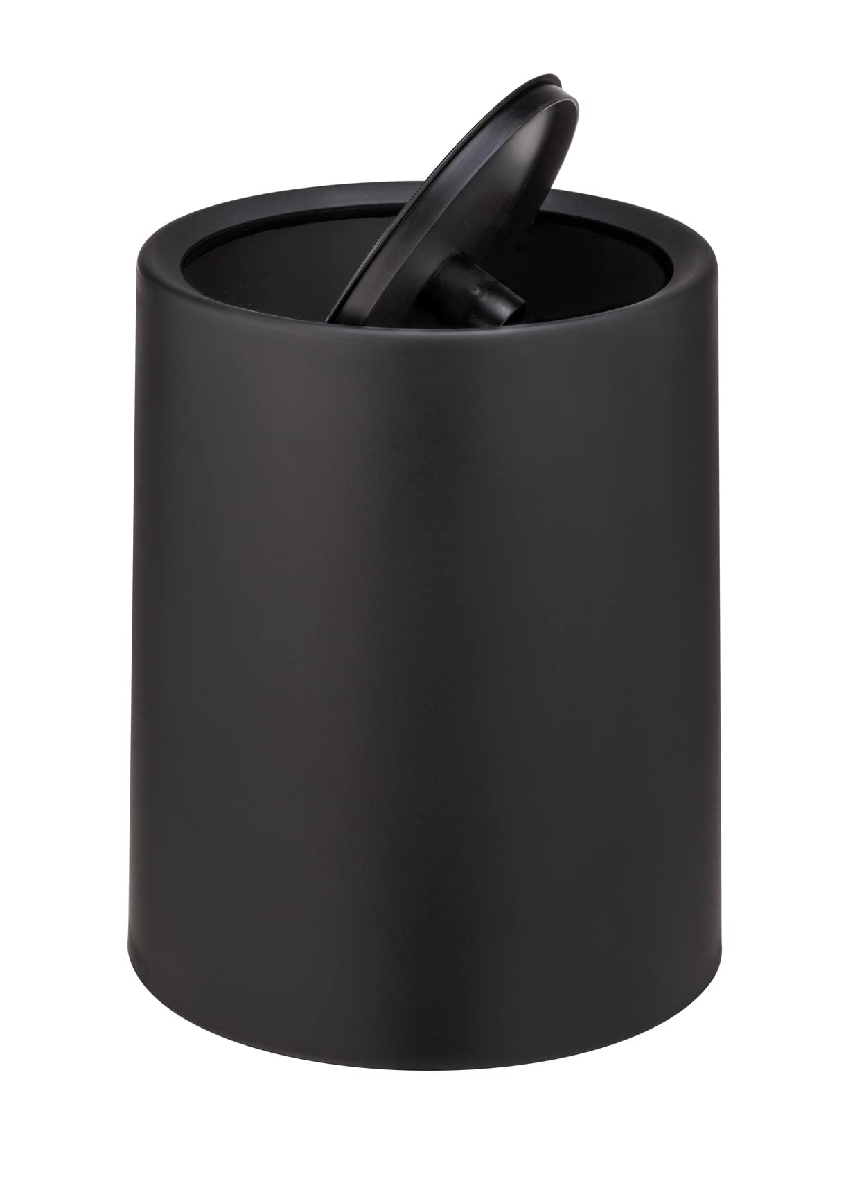 Wenko Atri pattumiera bagno 6 L nero con coperchio