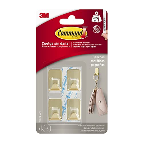 Command 17032BR gancio adesivo piccolo oro 4 pezzi 225 g