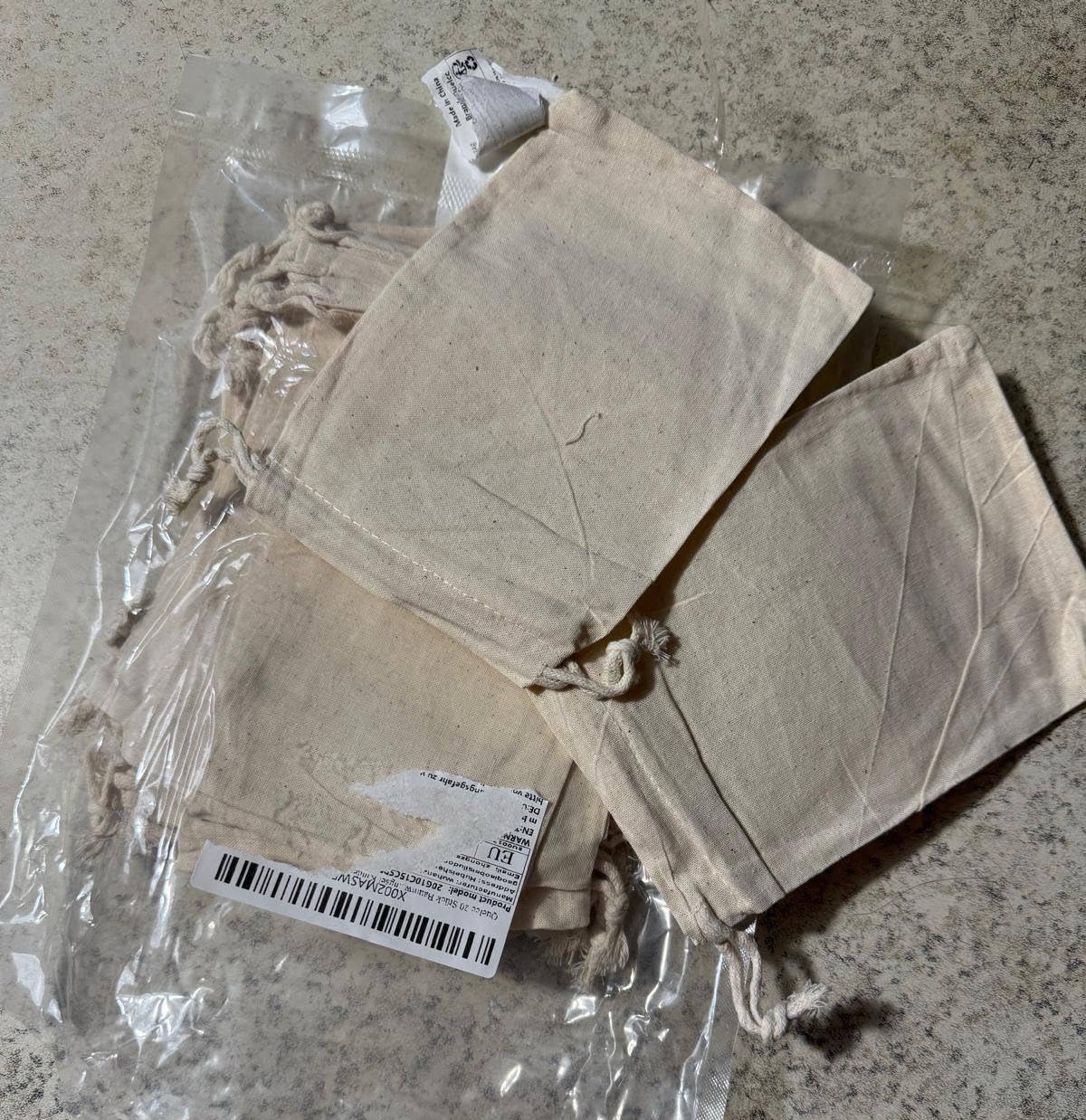 Quelcc sacchetto stoffa cotone 10x15cm 20 pezzi naturale