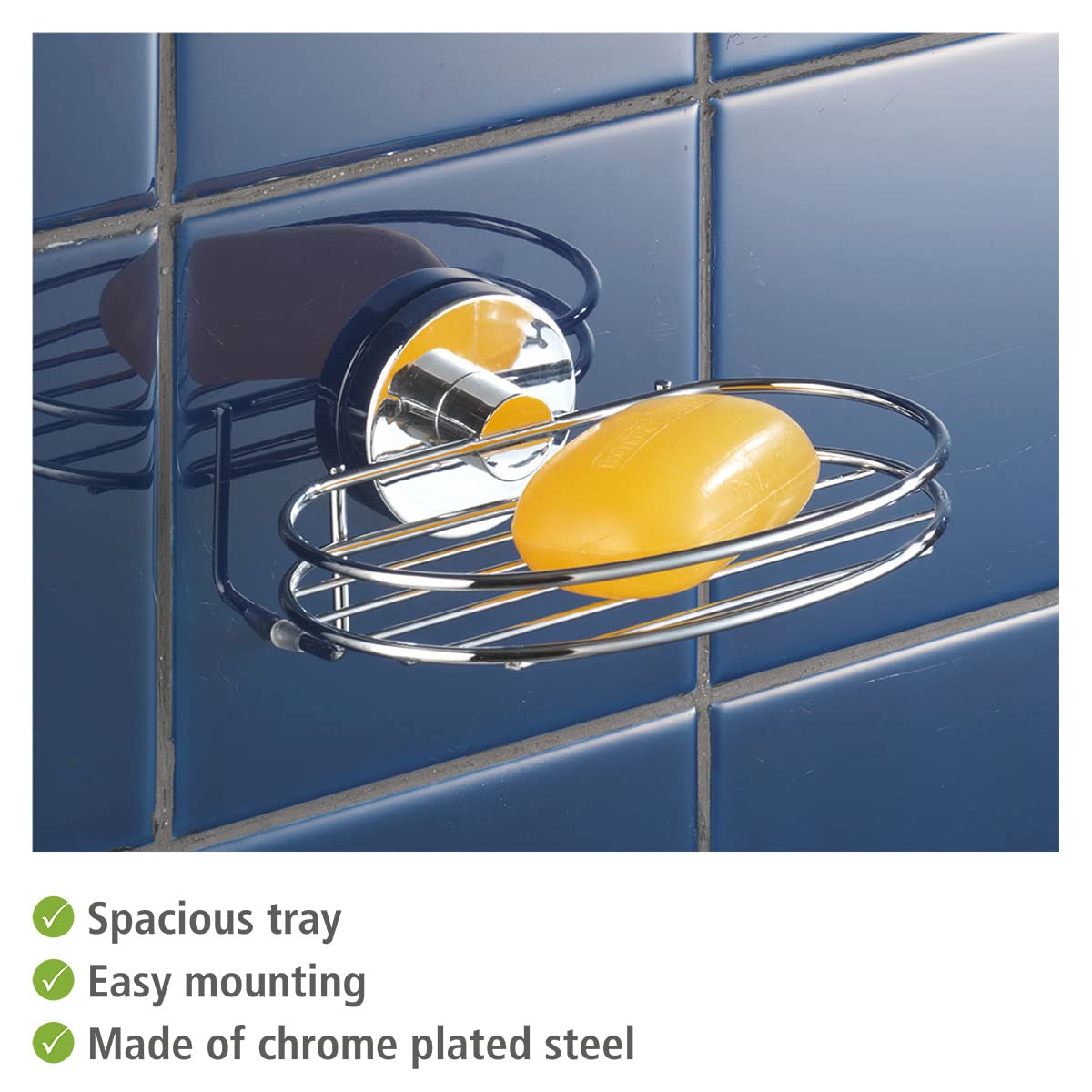 Wenko Vacuum-Loc Milazzo portasapone cromo senza forare