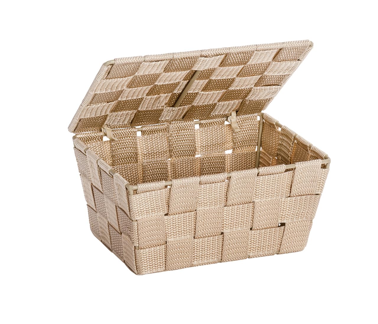 Wenko Adria Cestino Bagno con Coperchio Beige 19x10x14 cm