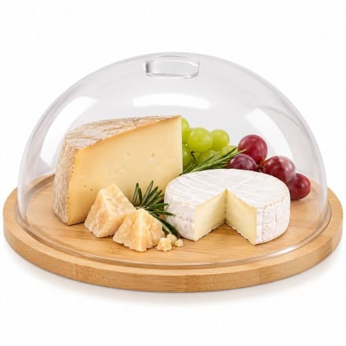 Cecaro Group formaggiera bambù 24 cm con cupola acrilico