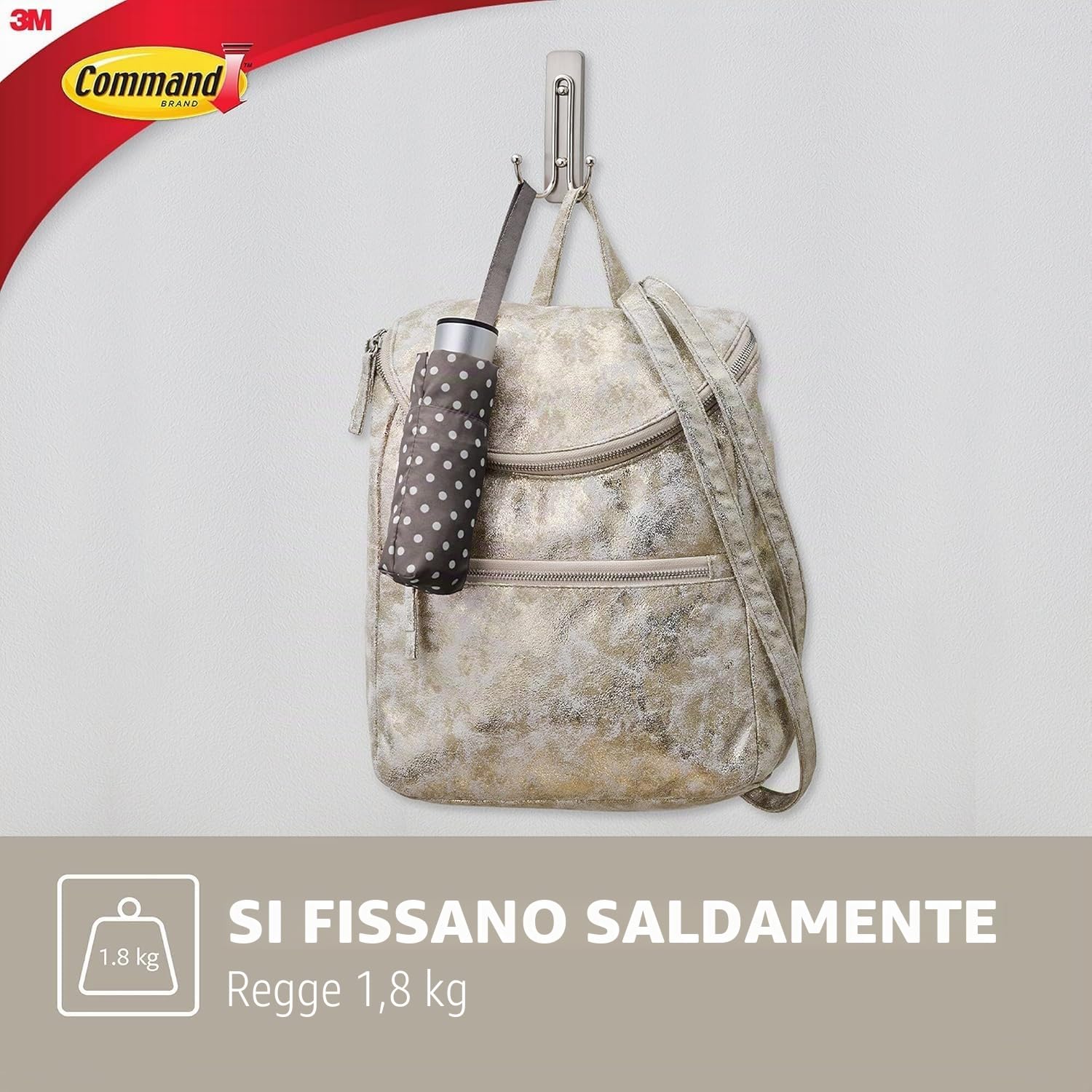 Command Ganci Doppi Grandi Nichel 1,8 kg 2 Pezzi