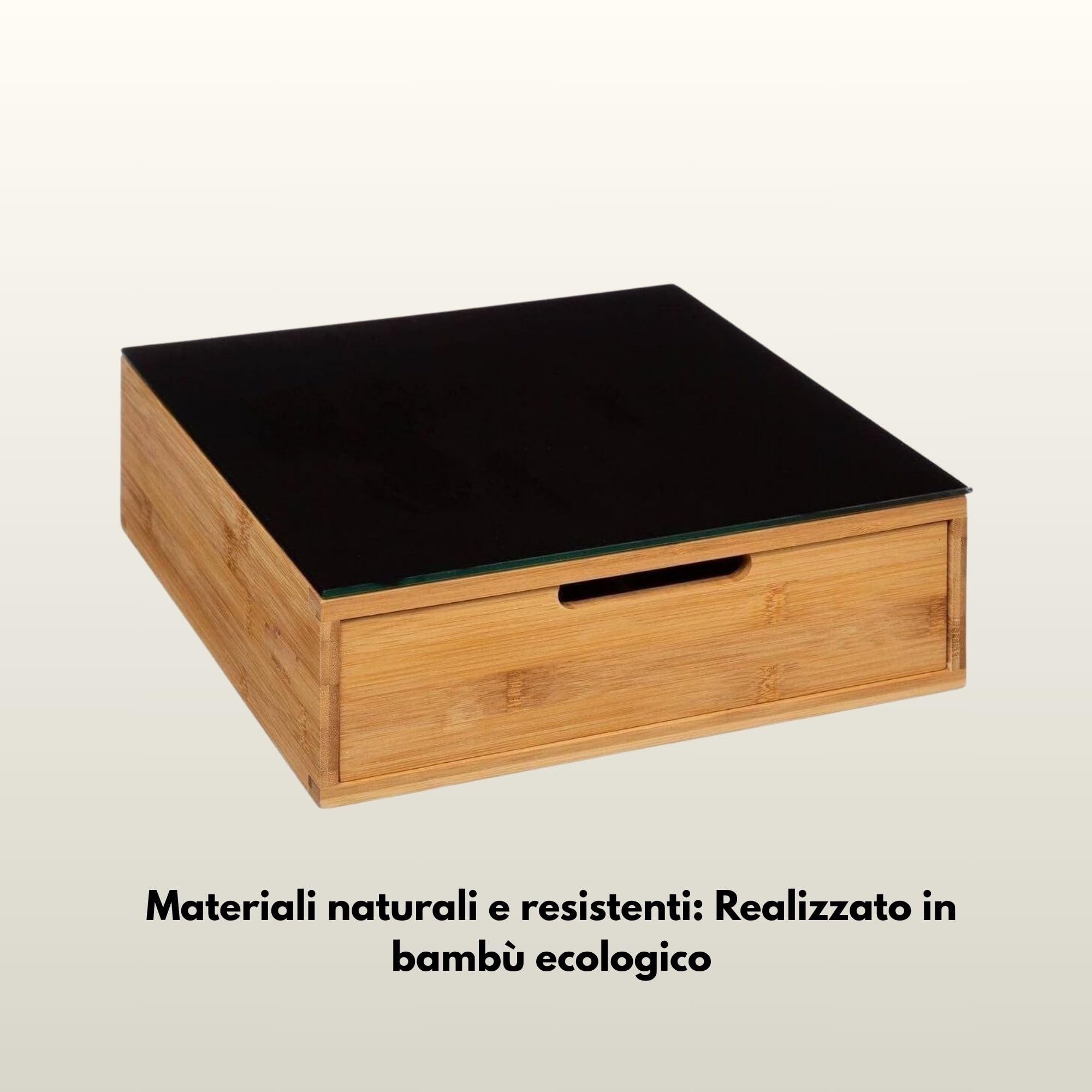 Cecaro Group porta cialde bambù cassetto 4 scomparti