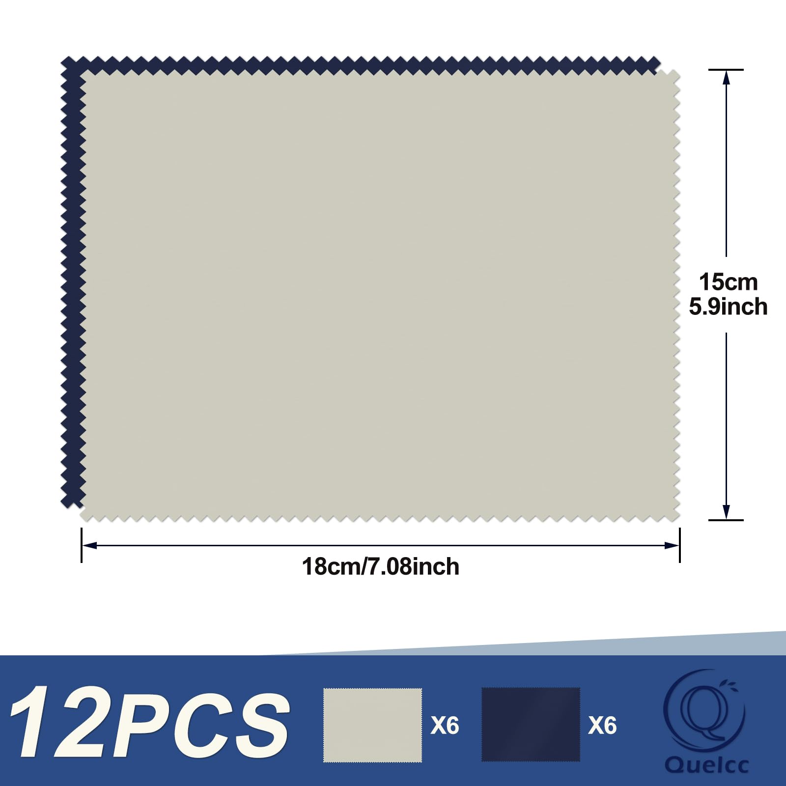 Quelcc Panni Microfibra Occhiali 12 Pezzi Blu Grigio 15x18